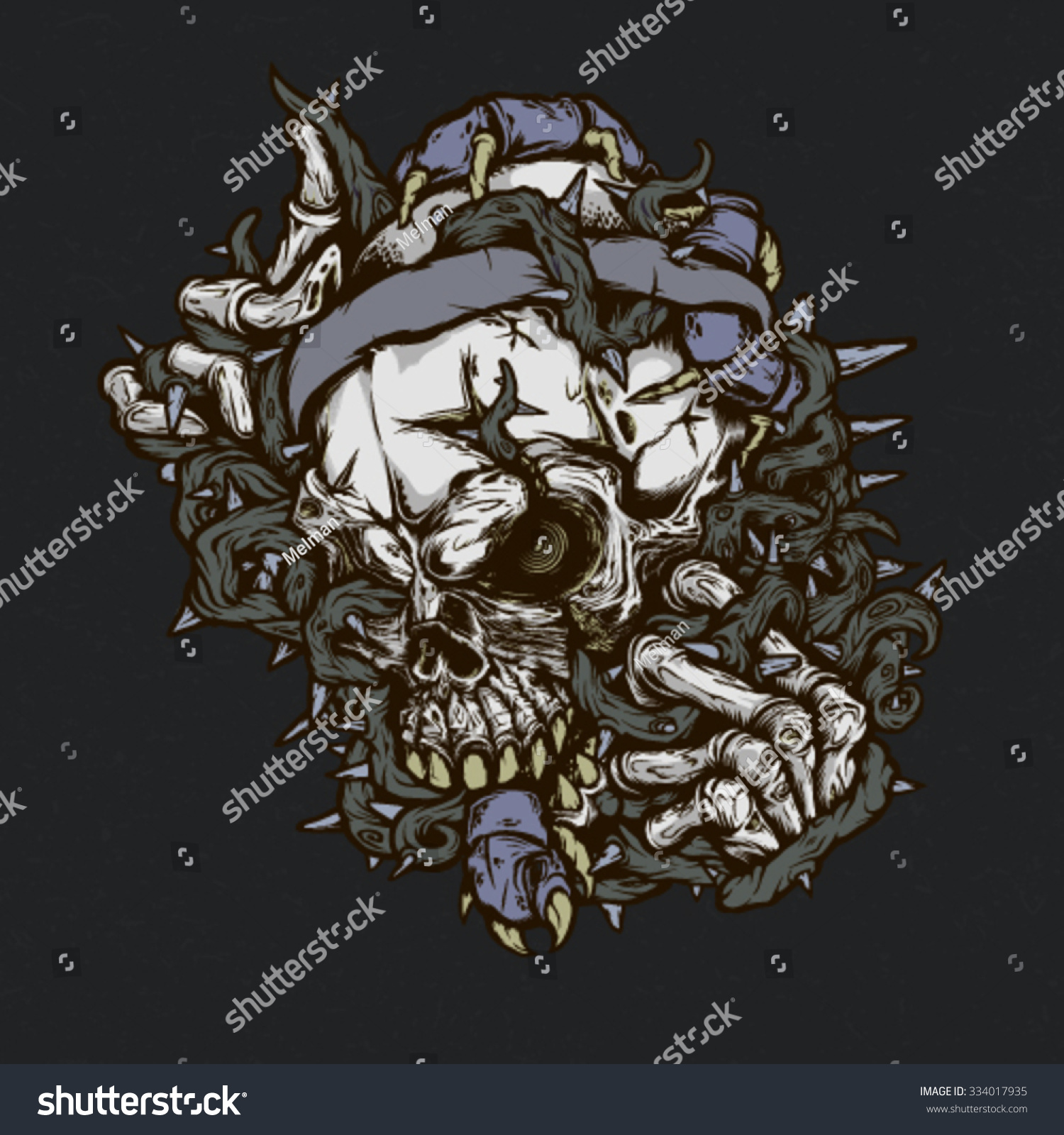 brutal skull illustration tshirt tattoo design stock vector brutal skull illustration tshirt tattoo design stock vector