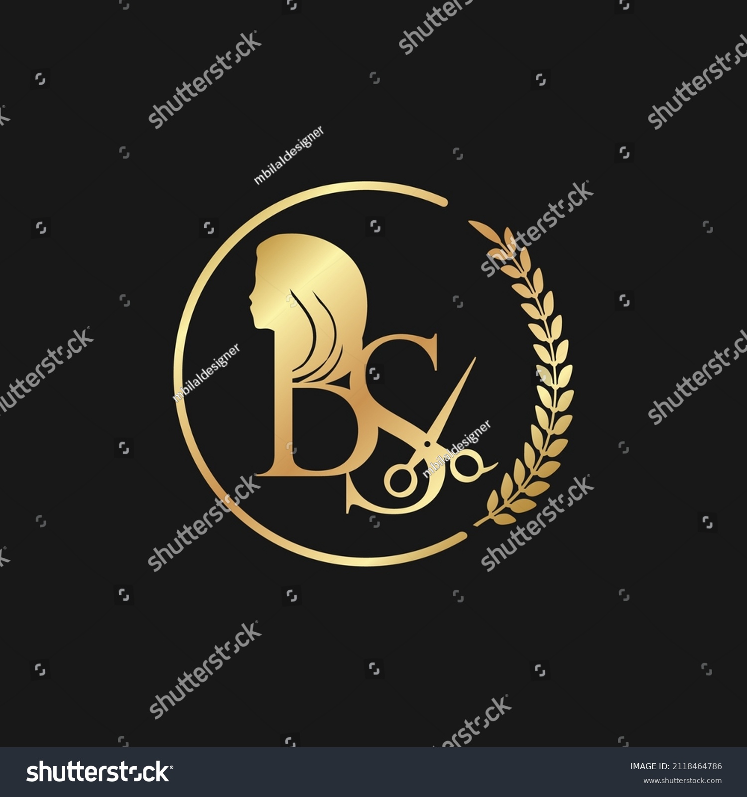 Bs Alphabet Golden Logo Design Stock Vector (Royalty Free) 2118464786 ...