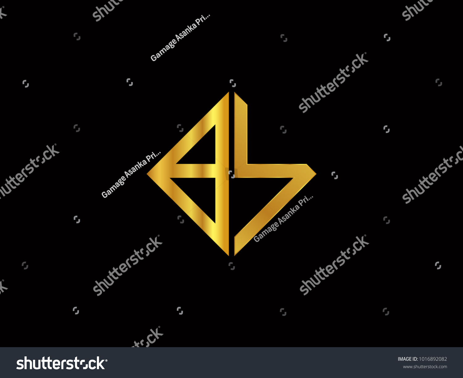 Bs Square Shape Gold Color Logo Stock Vector (Royalty Free) 1016892082 ...