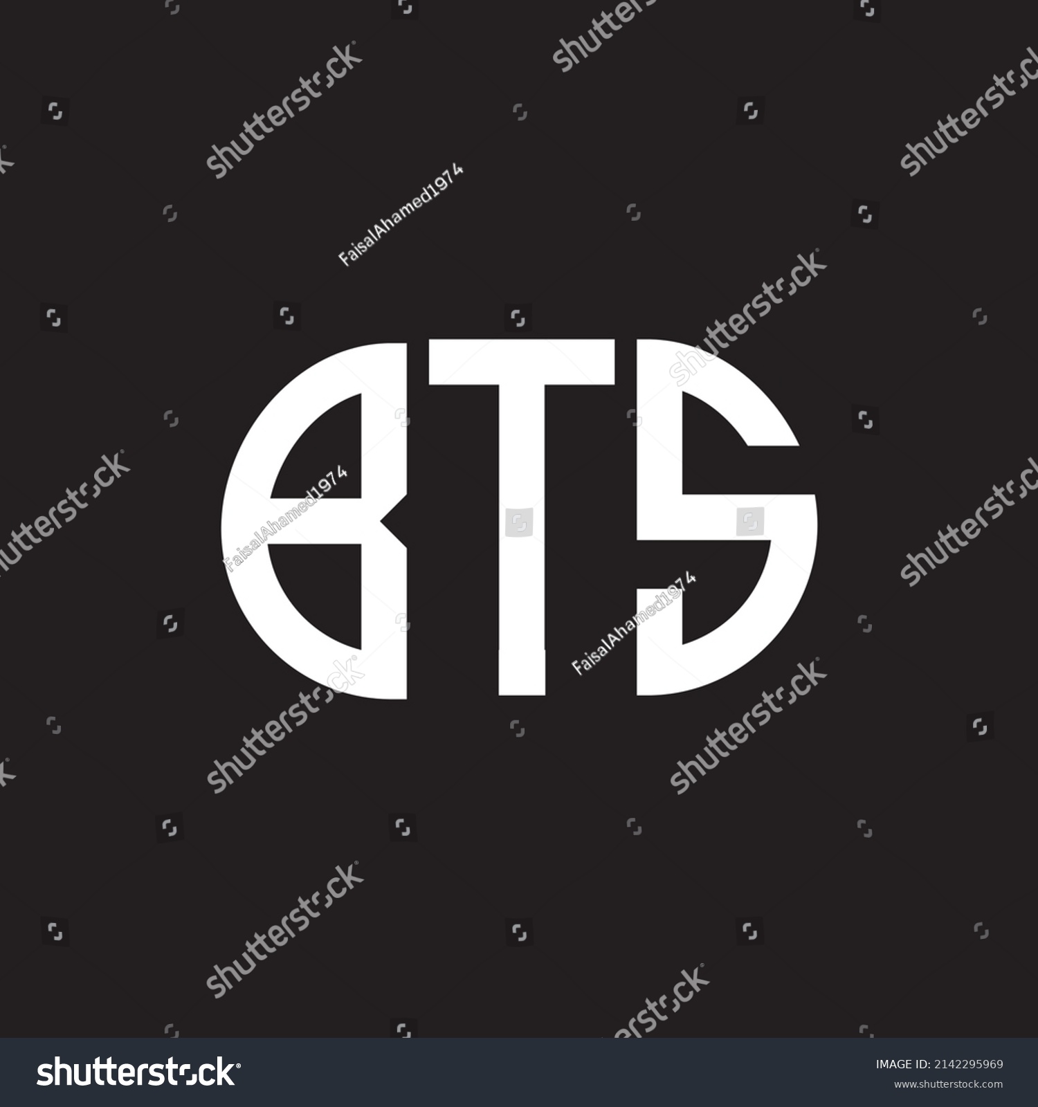 Bts Letter Logo Design On Black Stock Vector (Royalty Free) 2142295969 ...