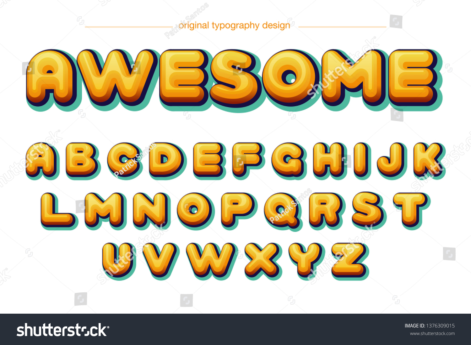 Bubble Colorful Comic Cartoon Typography Design Stock Vector Royalty