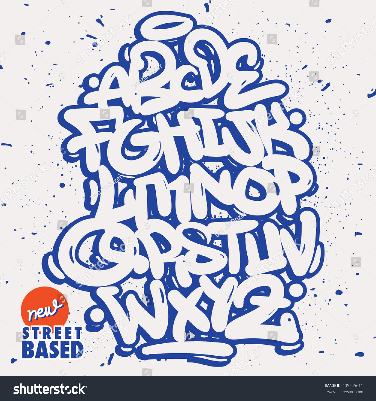 Bubble Handletterin Graffiti Font Stock Vector Illustration 405545611 ...