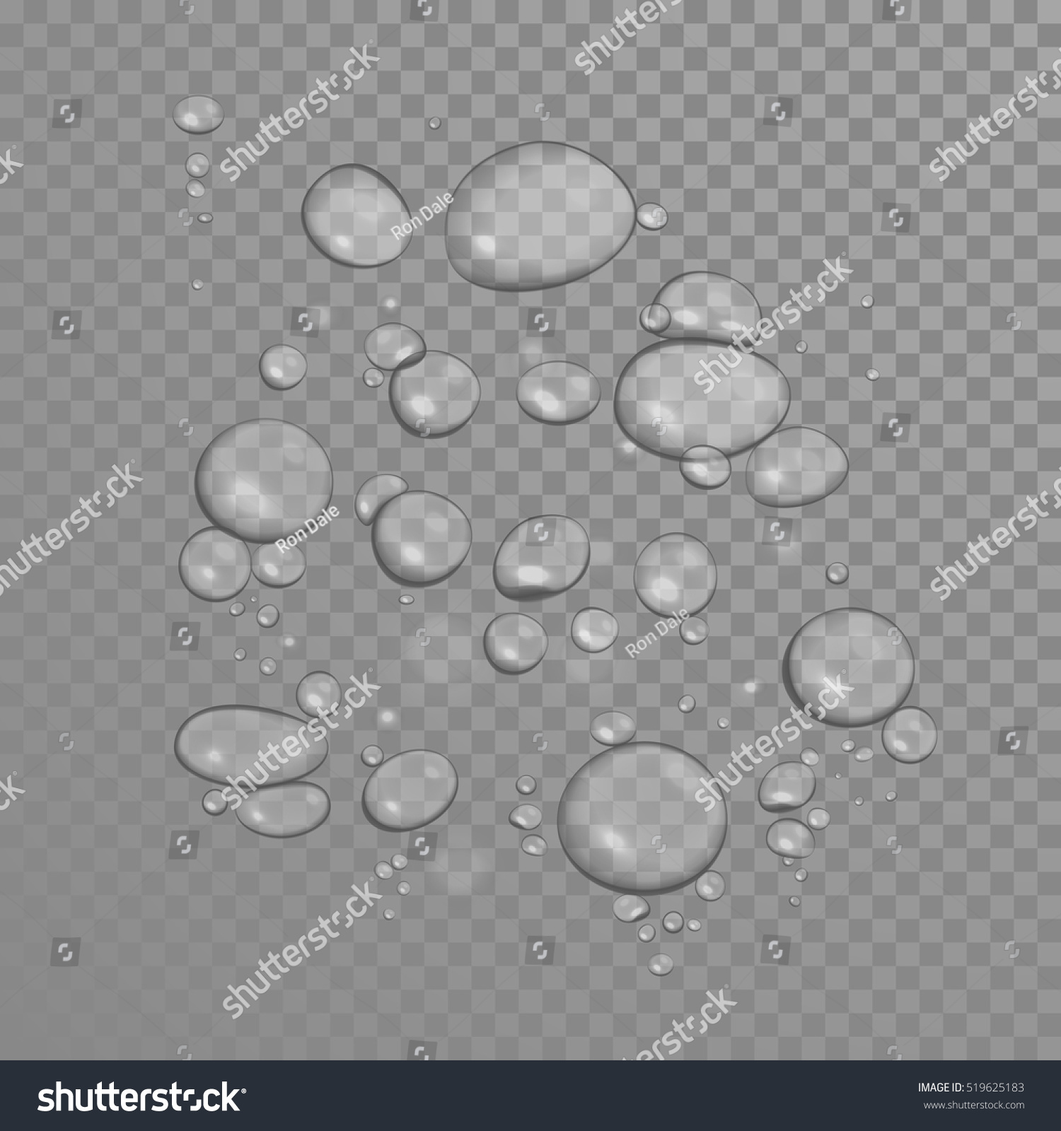 Bubbles On Transparent Background Realistic Underwater Vetor Stock Livre De Direitos