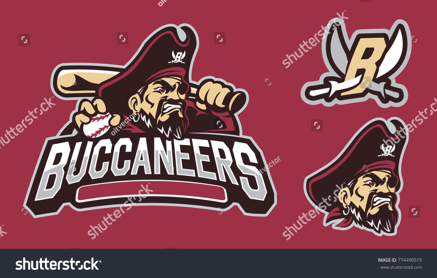 SVG of Buccaneer or Pirate Mascot Logo Design : Layered Vector Illustration - Easy to Edit svg
