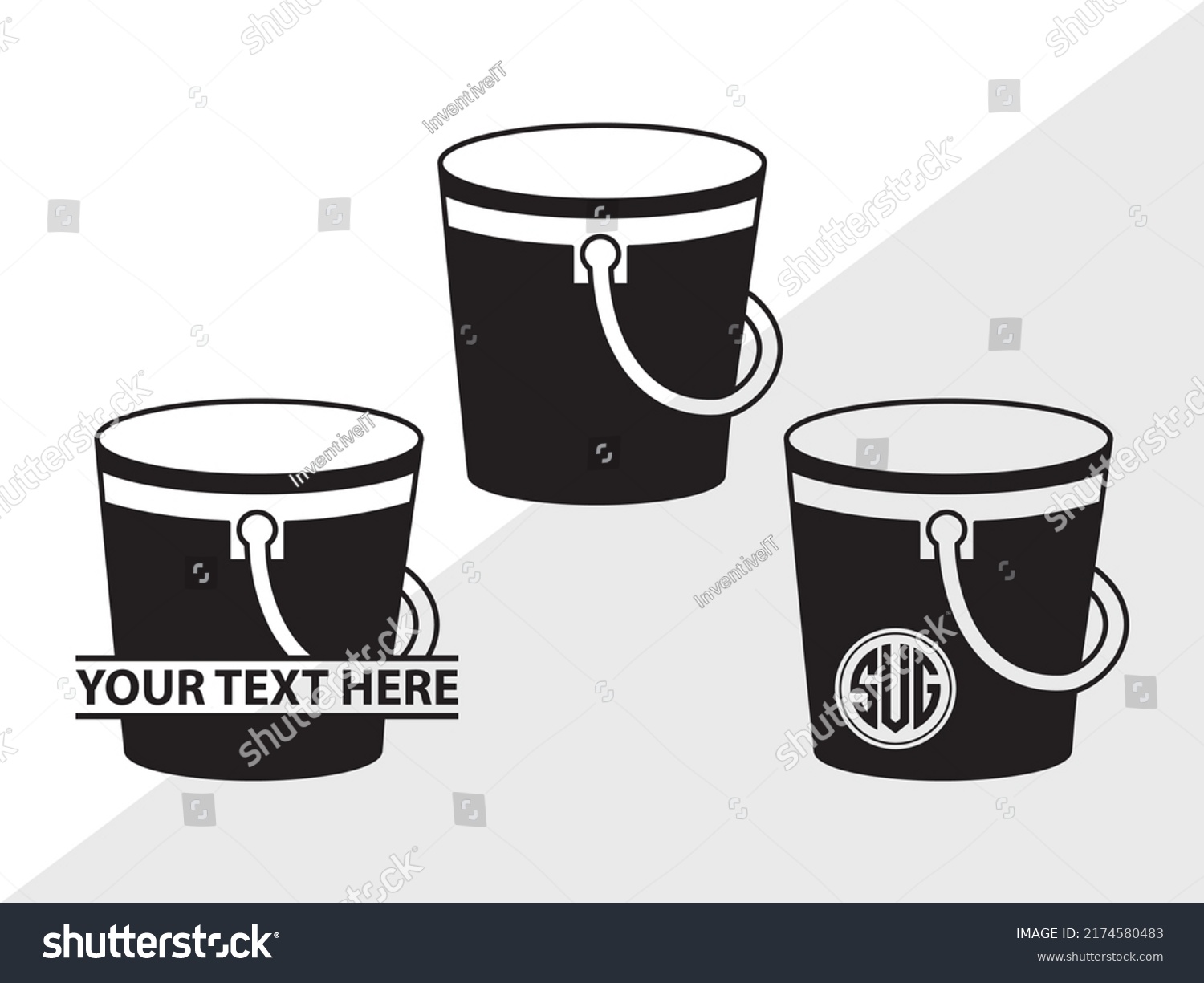 SVG of Bucket Monogram SVG Printable Vector Illustration svg