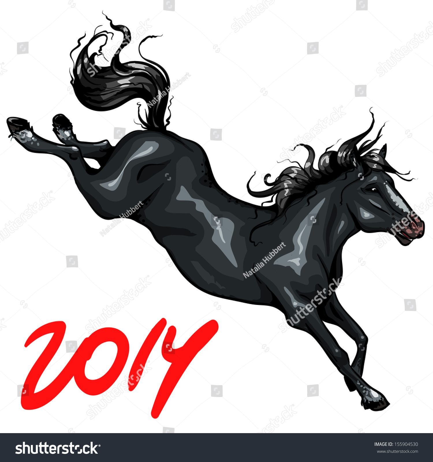 Bucking Horse Isolated On White Stock Vector 155904530 - Shutterstock