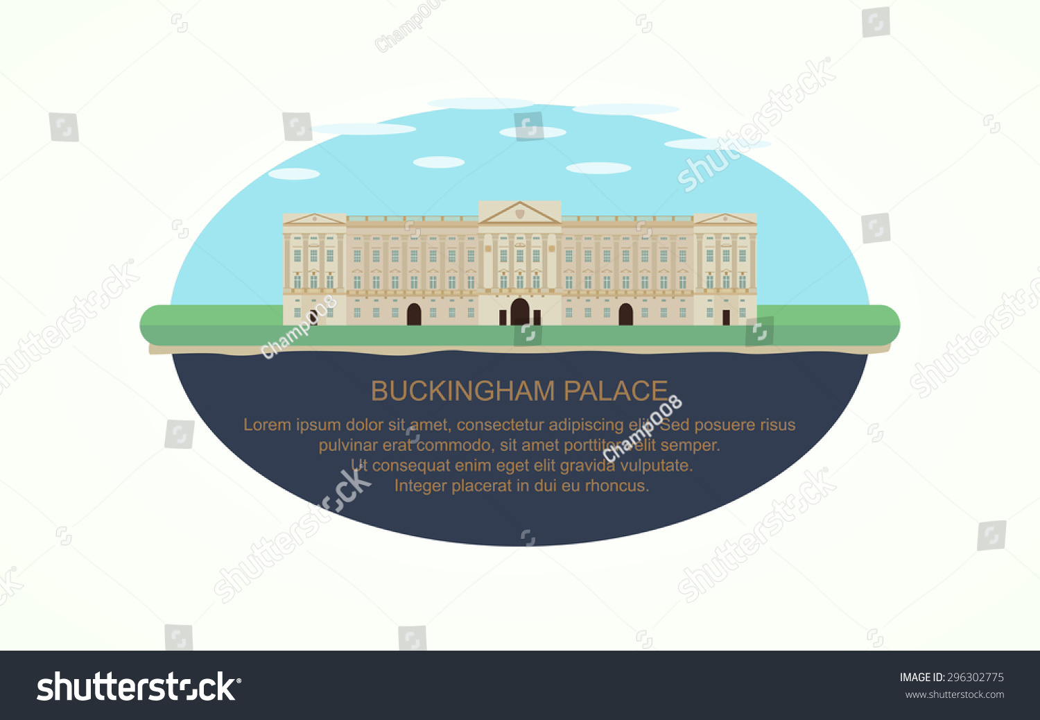 SVG of Buckingham Palace in flat icon design ,infographic (vector) svg