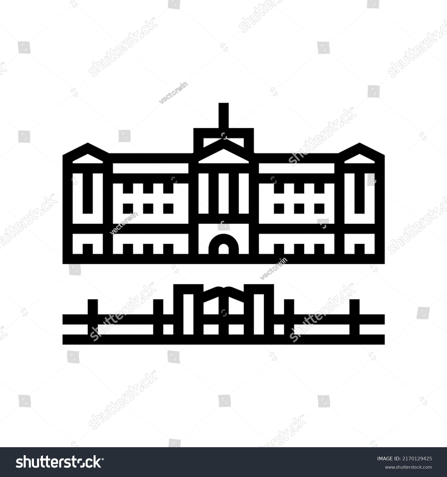 SVG of buckingham palace line icon vector. buckingham palace sign. isolated contour symbol black illustration svg