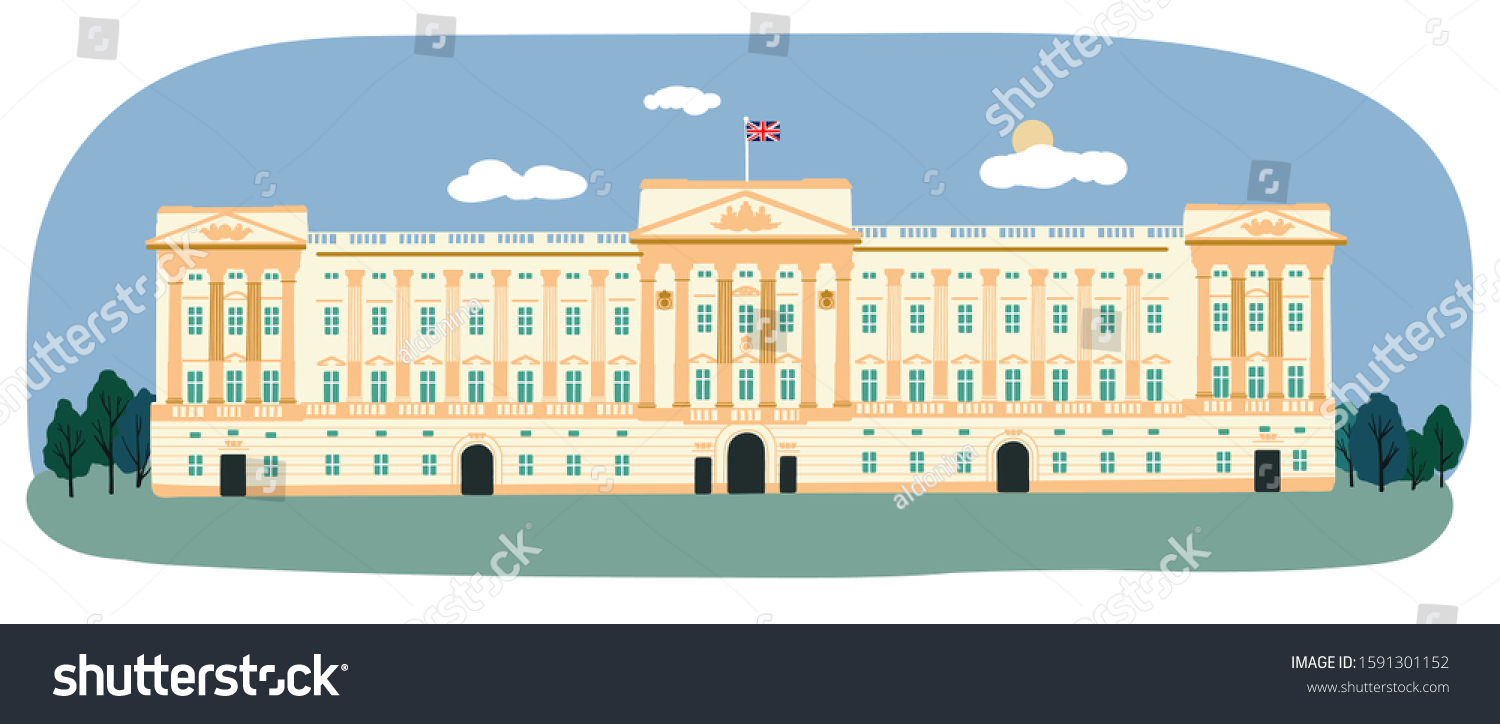 SVG of Buckingham Palace, London UK. Travel vector illustration. svg