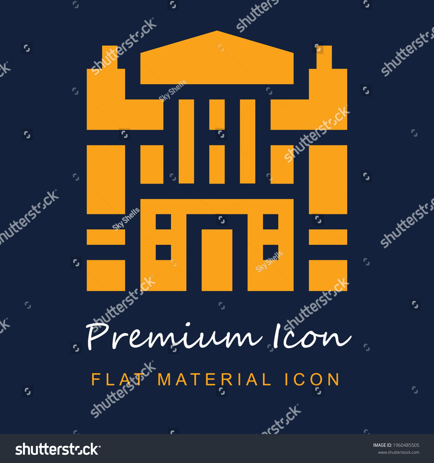 SVG of Buckingham Palace premium material ui ux isolated vector icon in navy blue and orange colors svg