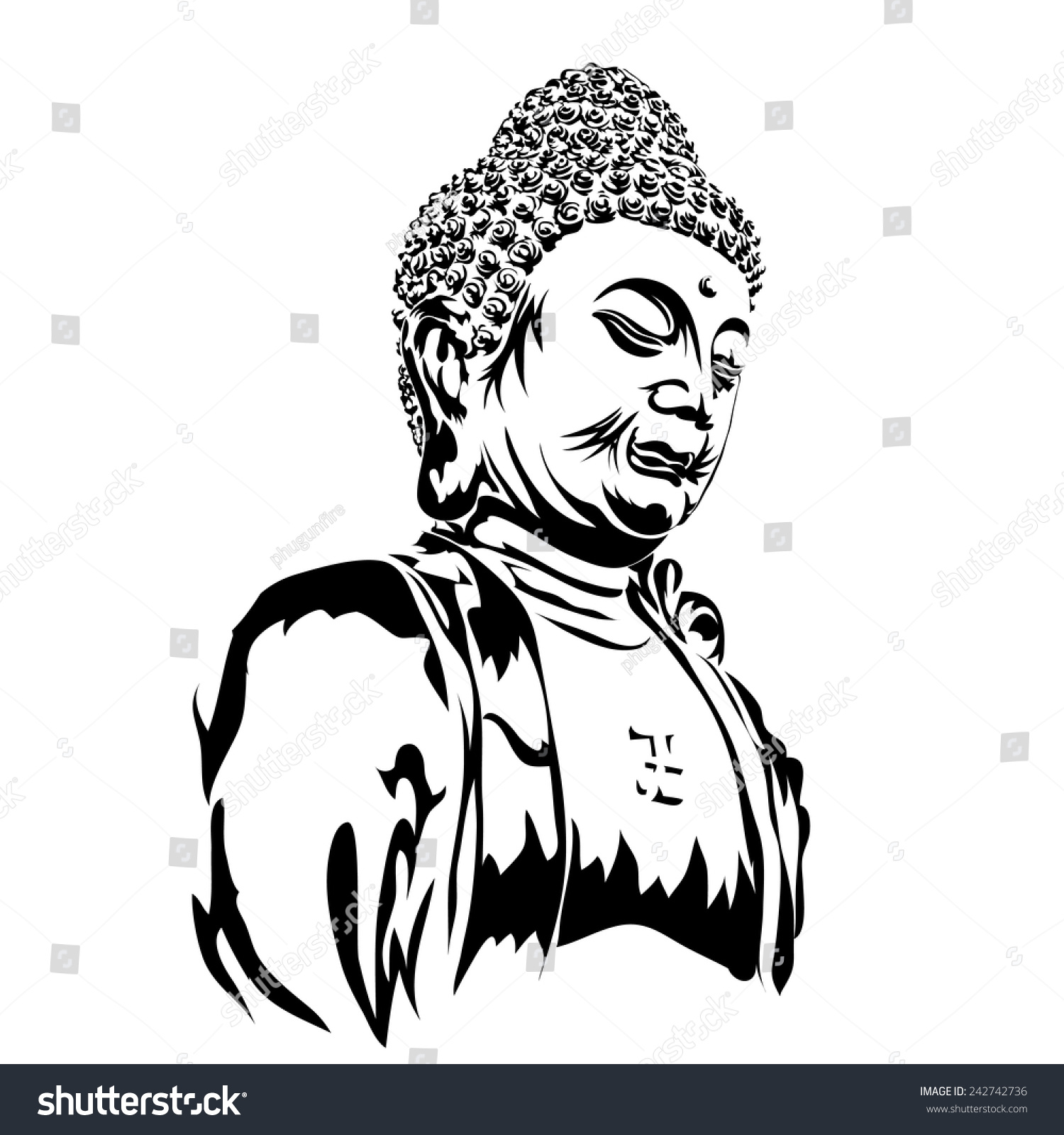 Buddha Vector On White Background Stock Vector 242742736 - Shutterstock