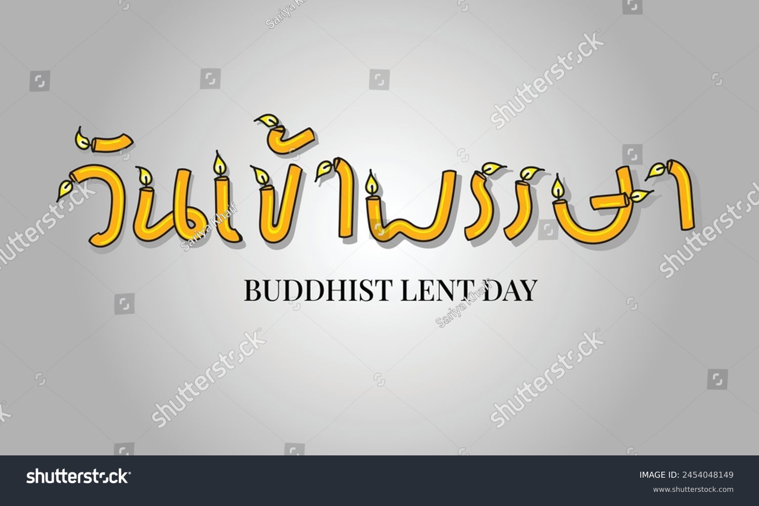 SVG of Buddhist lent day in Thai, วันเข้าพรรษา, Candles Alphabet , Candle font, Thai language, Minimalist Background, svg