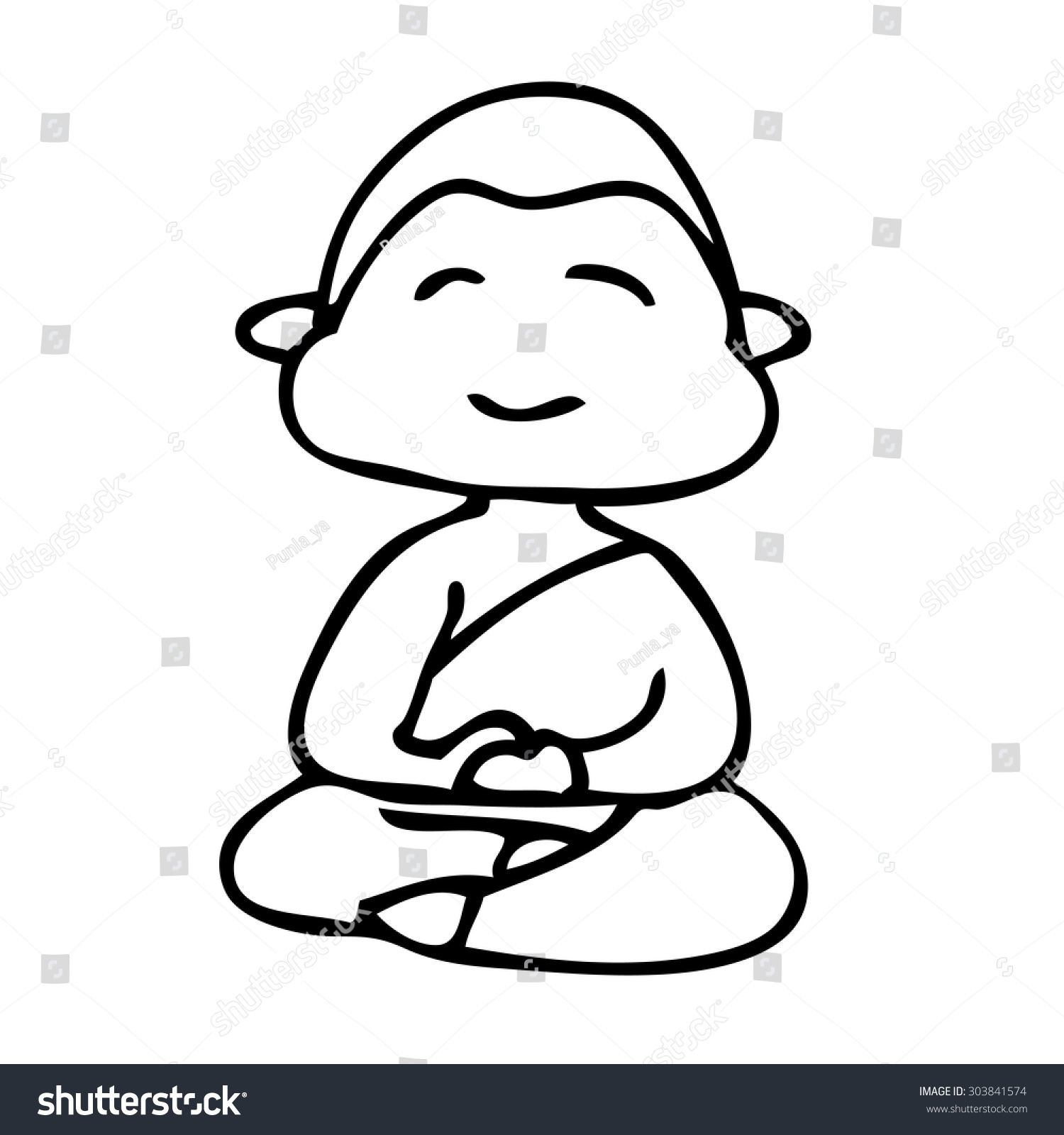 Buddhist Monk Cartoon Stock Vector Royalty Free 303841574 Shutterstock 2758