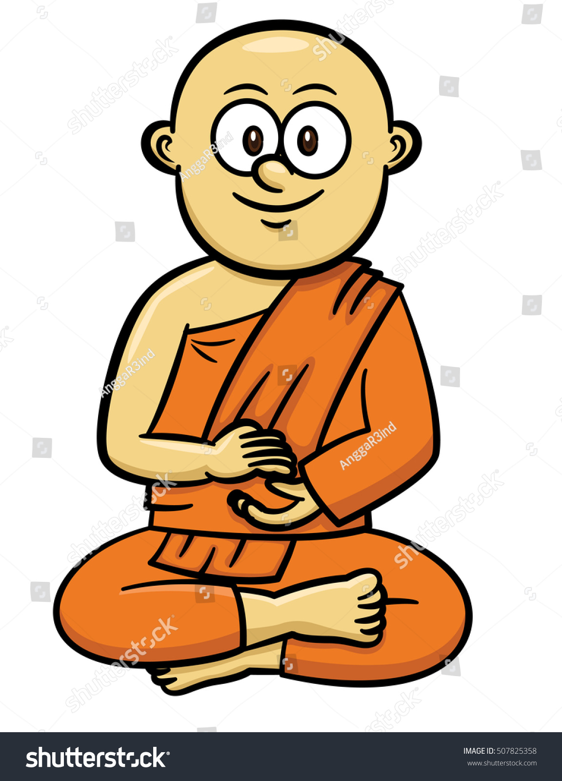 Buddhist Monk Cartoon Stock Vector 507825358 - Shutterstock