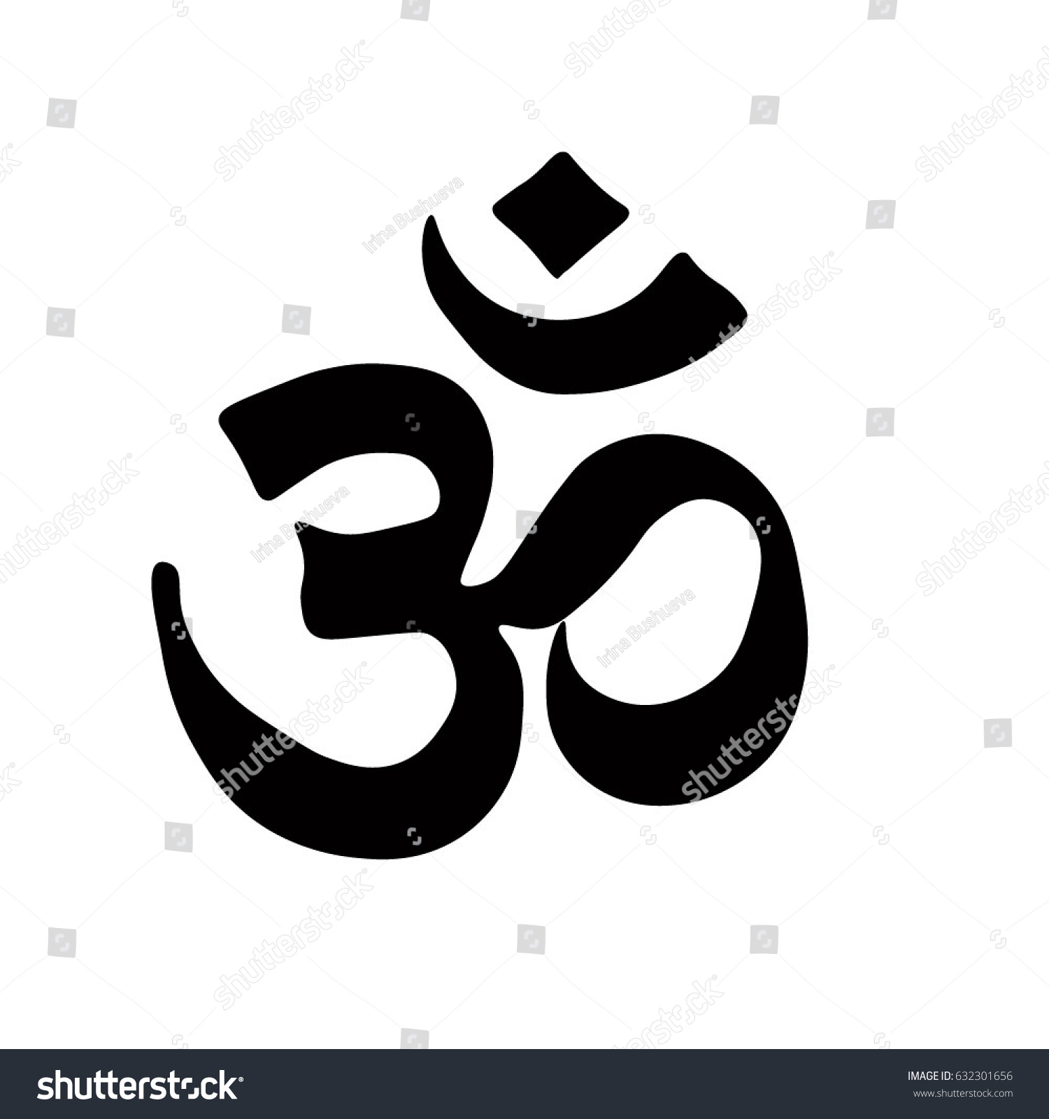 Buddhist Symbol Ohm Vector Black On Stock Vector 632301656 - Shutterstock