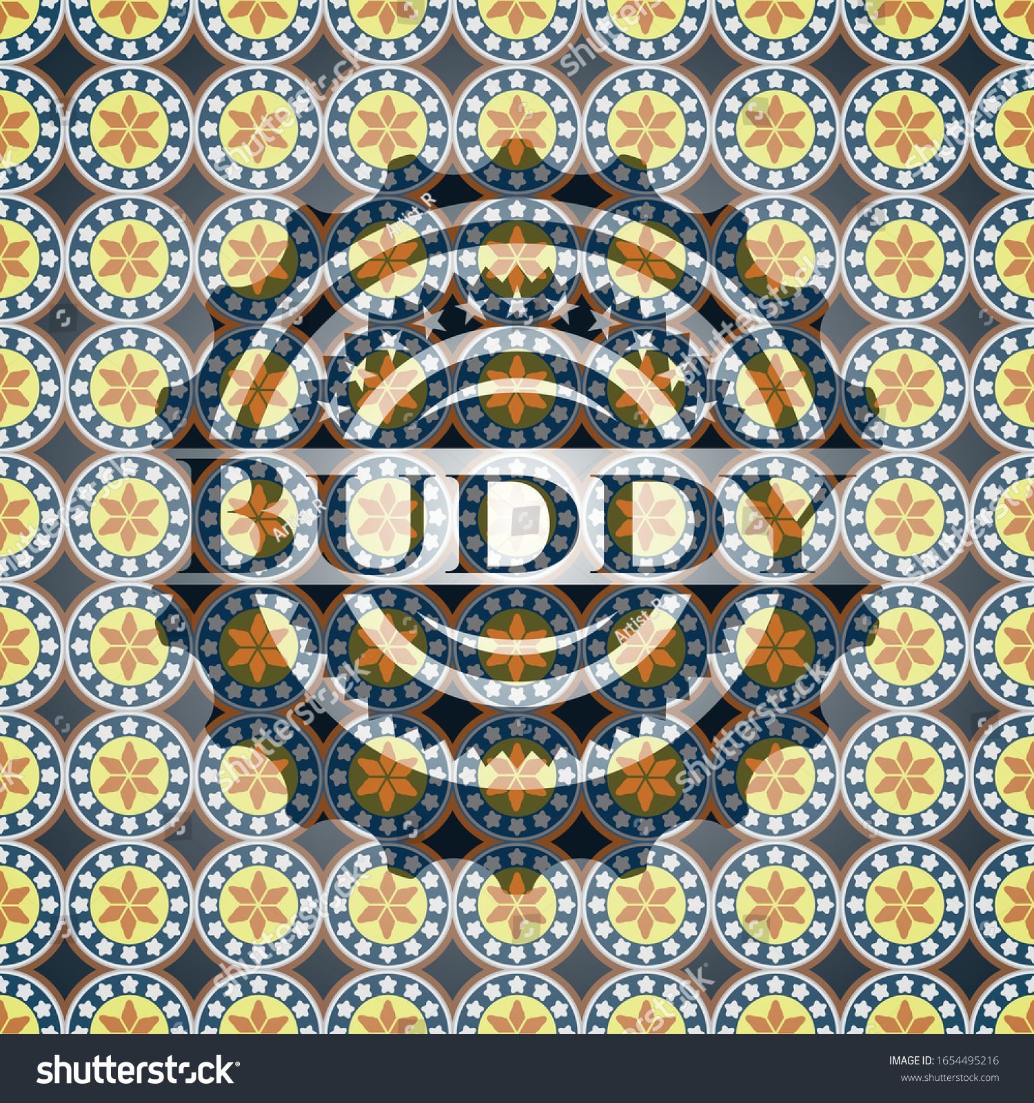 Buddy Arabic Emblem Arabesque Decoration Stock Vector Royalty Free 1654495216