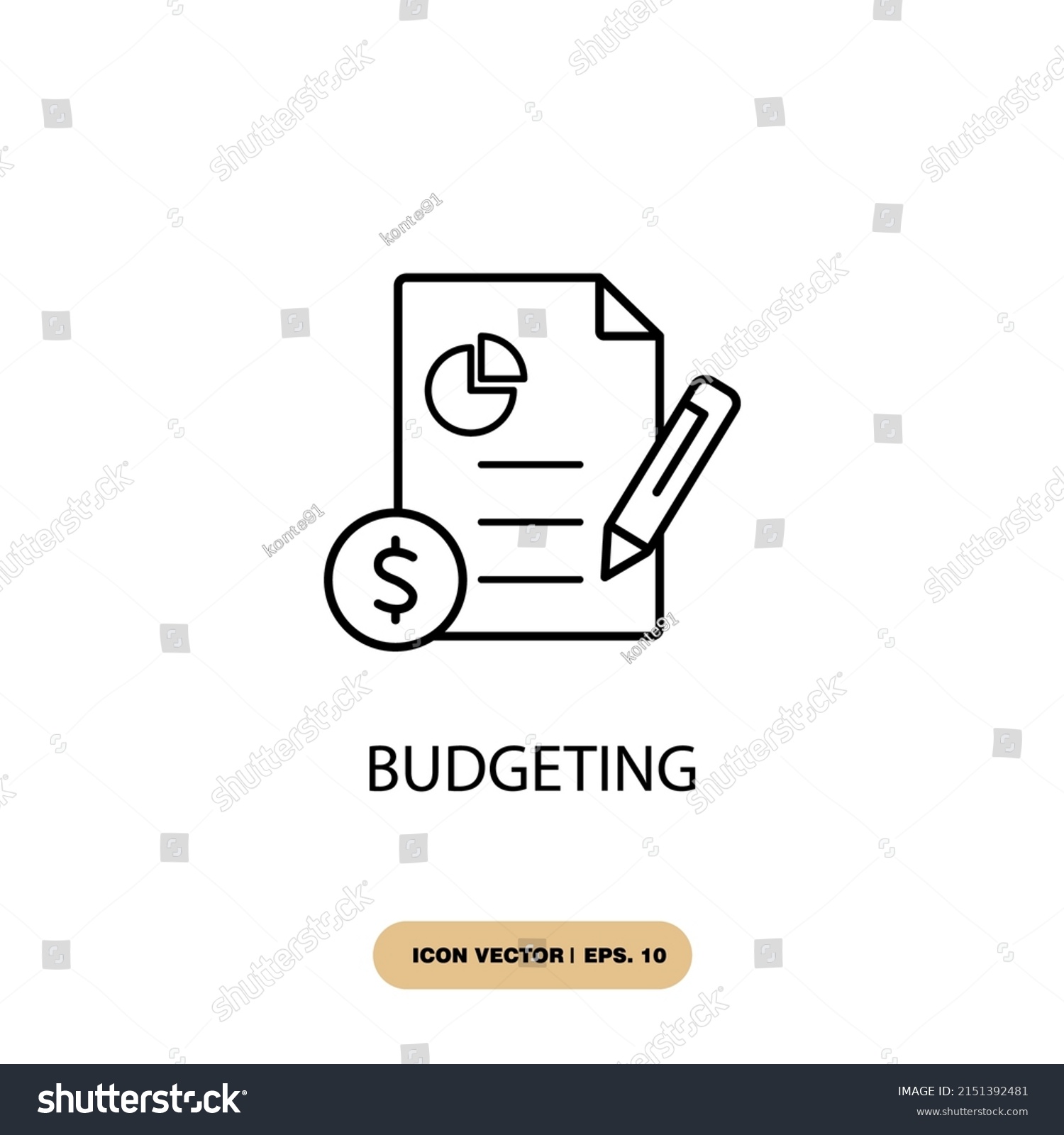 Budgeting Icons Symbol Vector Elements Infographic Stock Vector ...