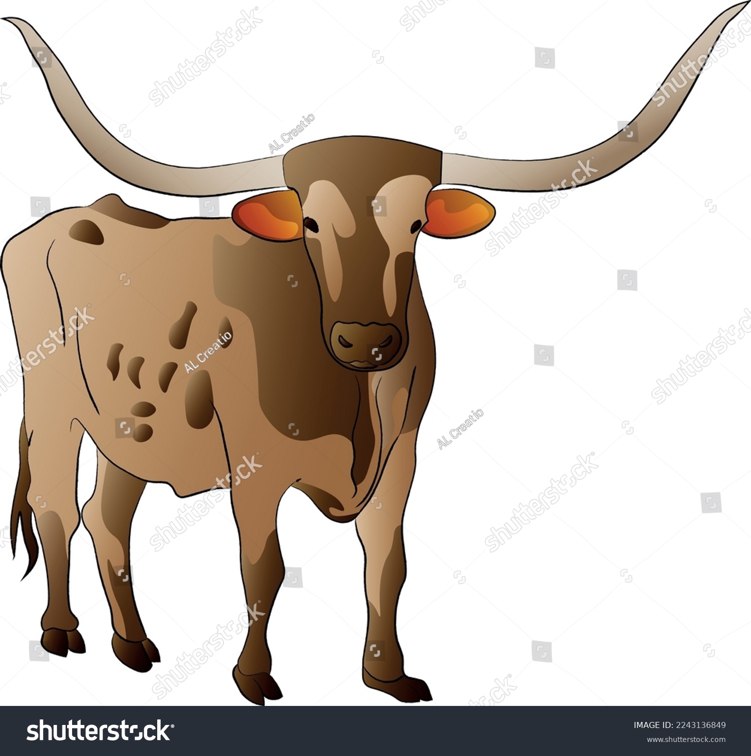 SVG of Buffalo drawing in flat design svg