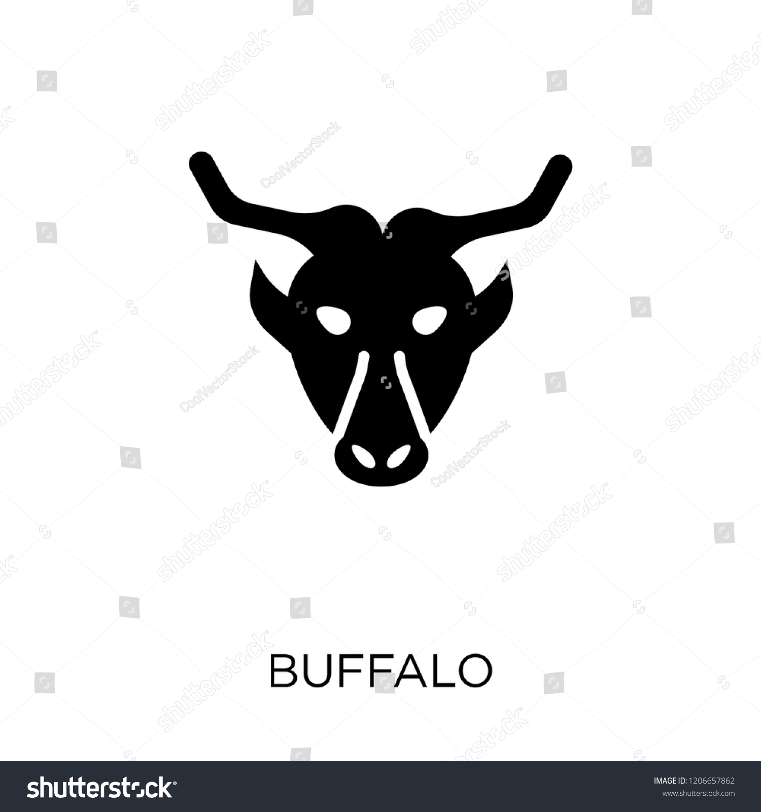 Buffalo Icon Buffalo Symbol Design Animals Stock Vector (Royalty Free ...