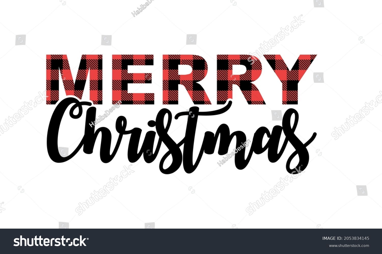 SVG of Buffalo Plaid Merry Christmas Svg Christmas Vector and Clip Art svg