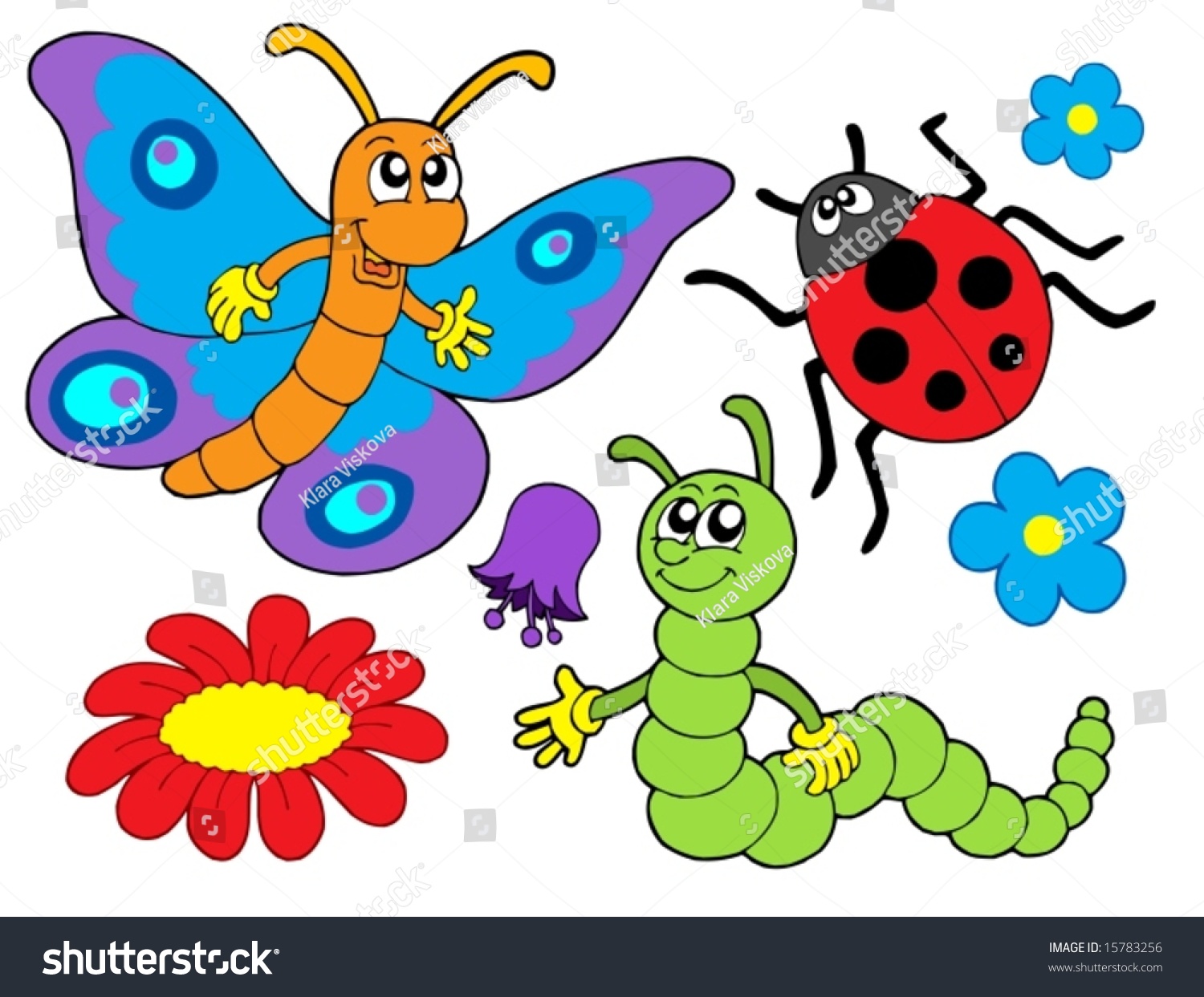 Bug And Flower Collection - Vector Illustration. - 15783256 : Shutterstock