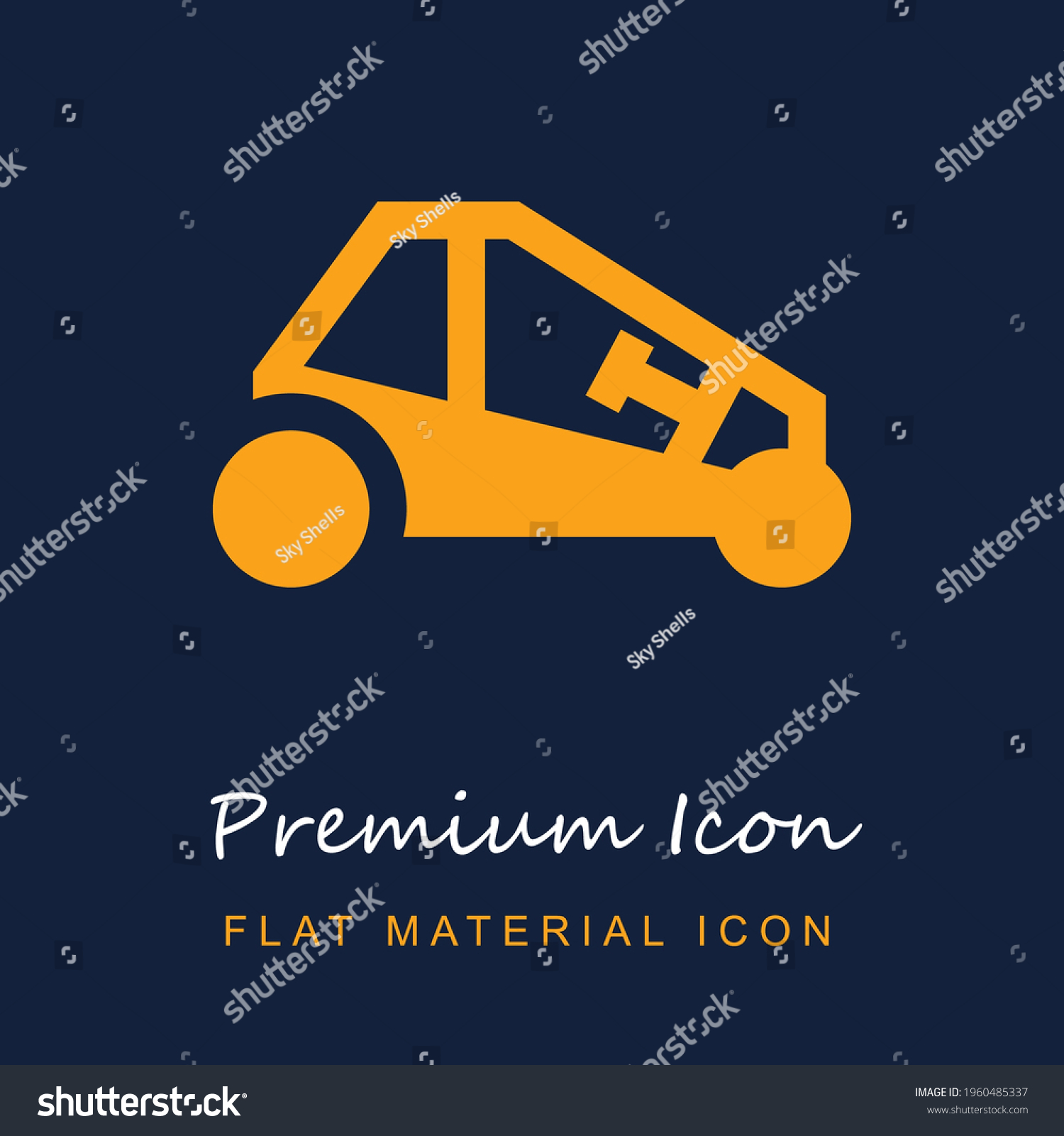 SVG of Buggy premium material ui ux isolated vector icon in navy blue and orange colors svg