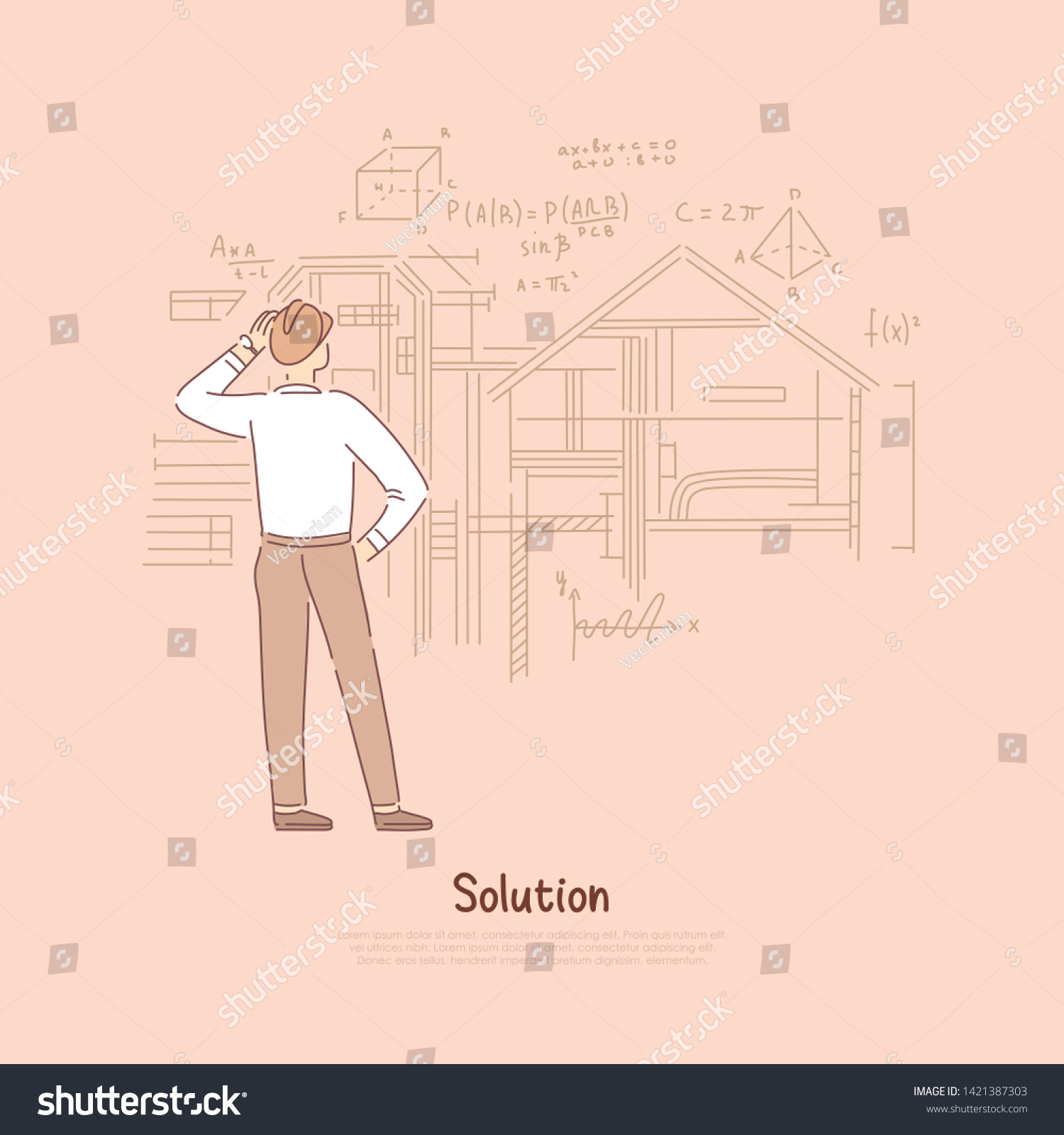 Builder Considering Engineering Solution Architect Calculating