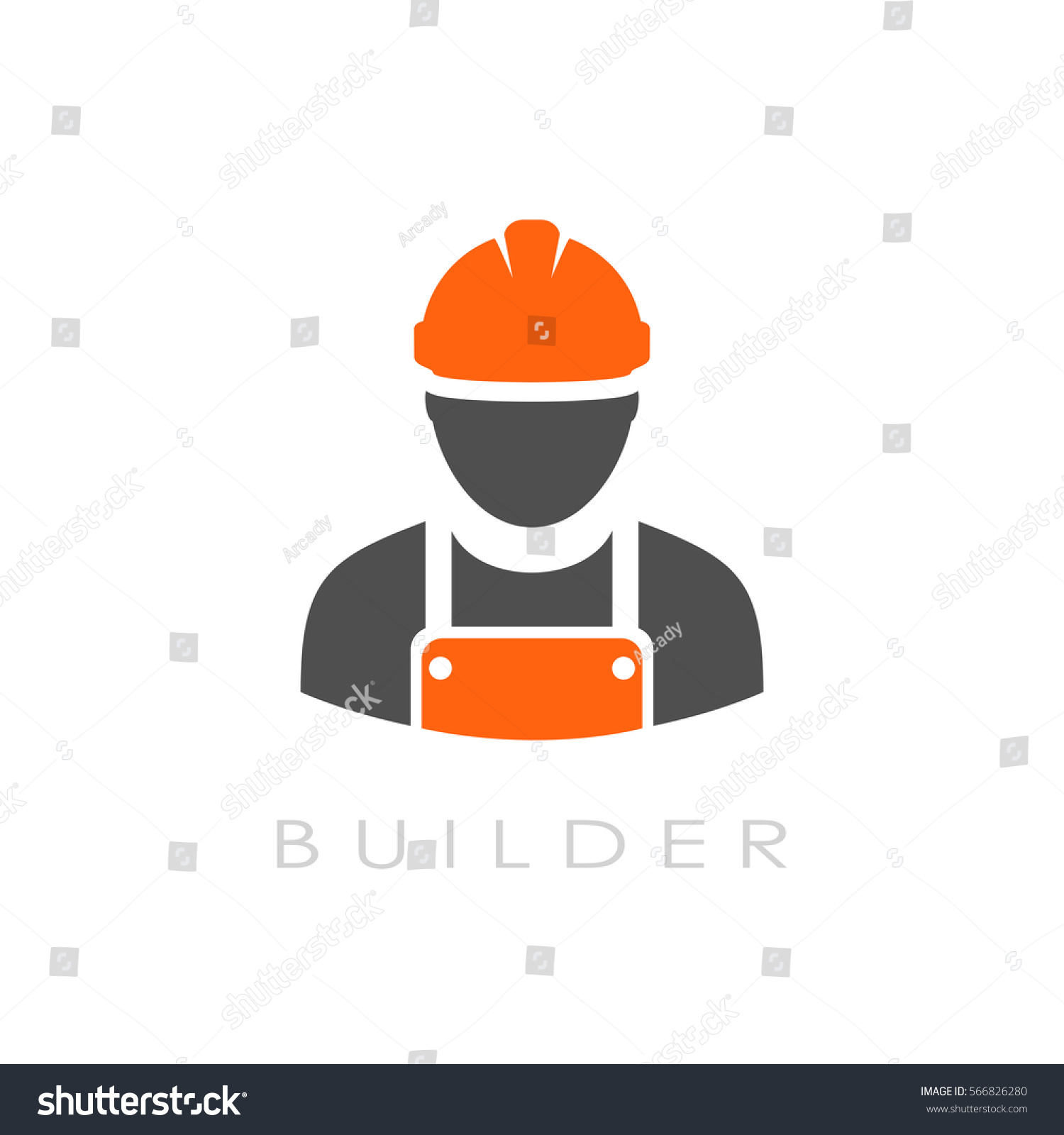 Builder Technical Man Vector Logo Illustration Stock Vector (Royalty ...