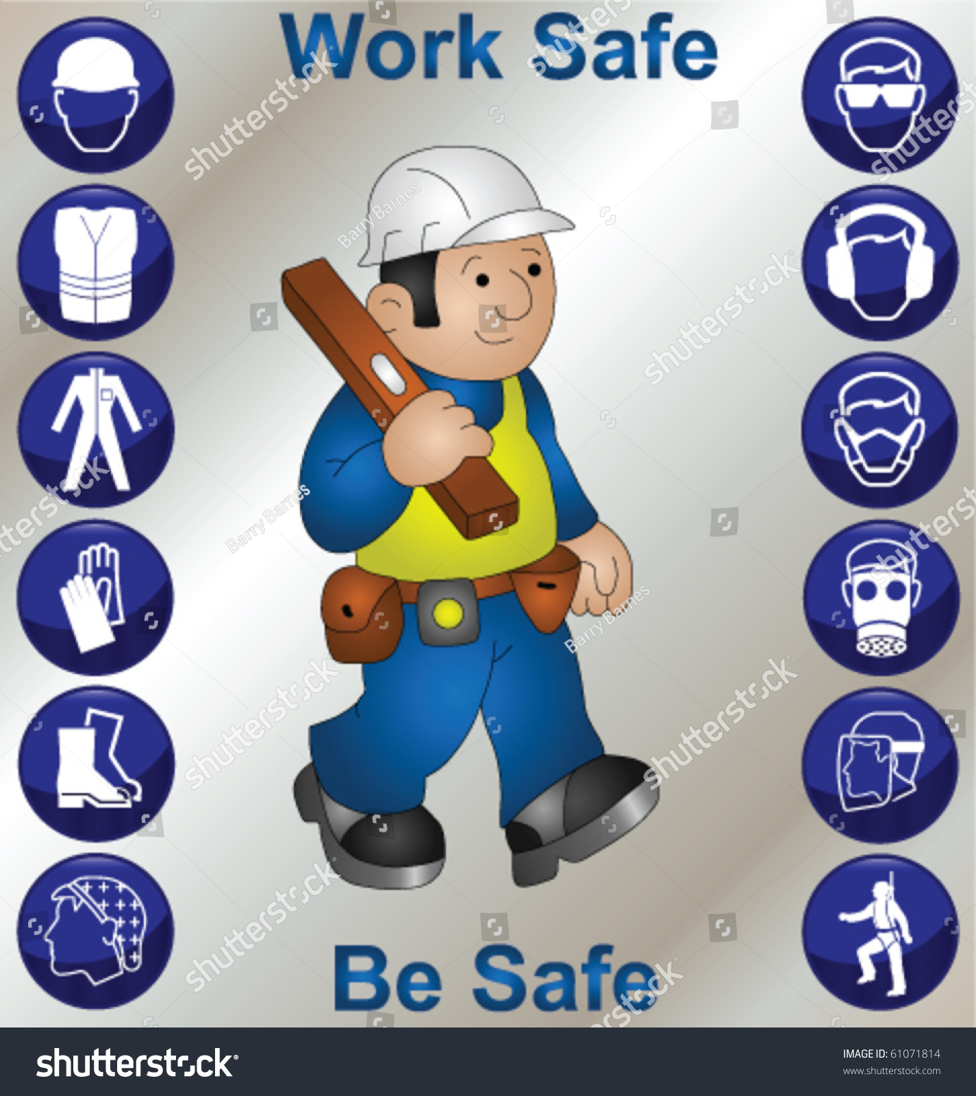 Builder Wearing Personal Protection Equipment Safety Stock Vector ...