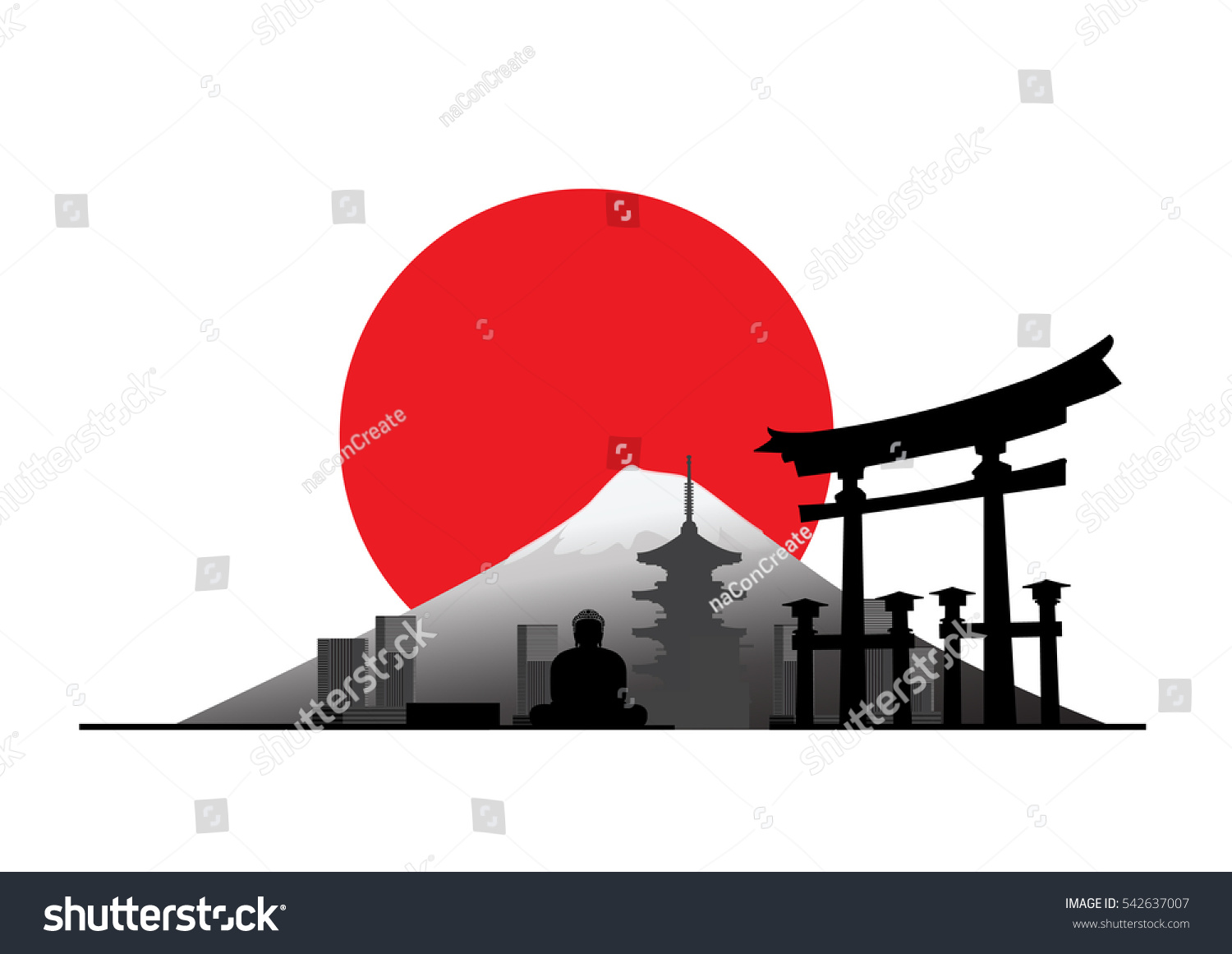 Building City Japan Art Culture Japan Stock Vector 542637007 - Shutterstock