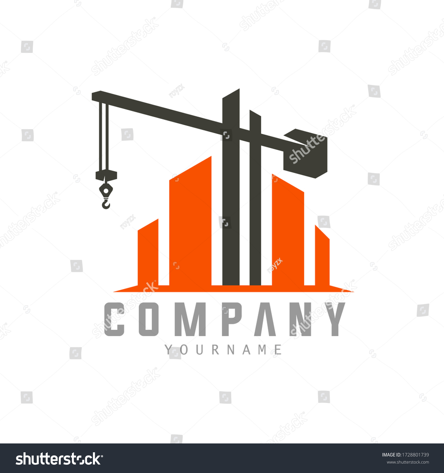 Building Construction Logo Templare Crane Concept Stock Vector (Royalty ...