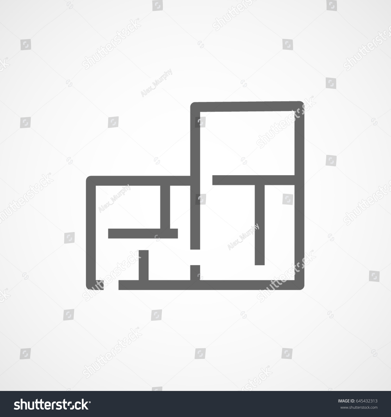 Building Construction Tool Apartment Plan Flat Stock Vector