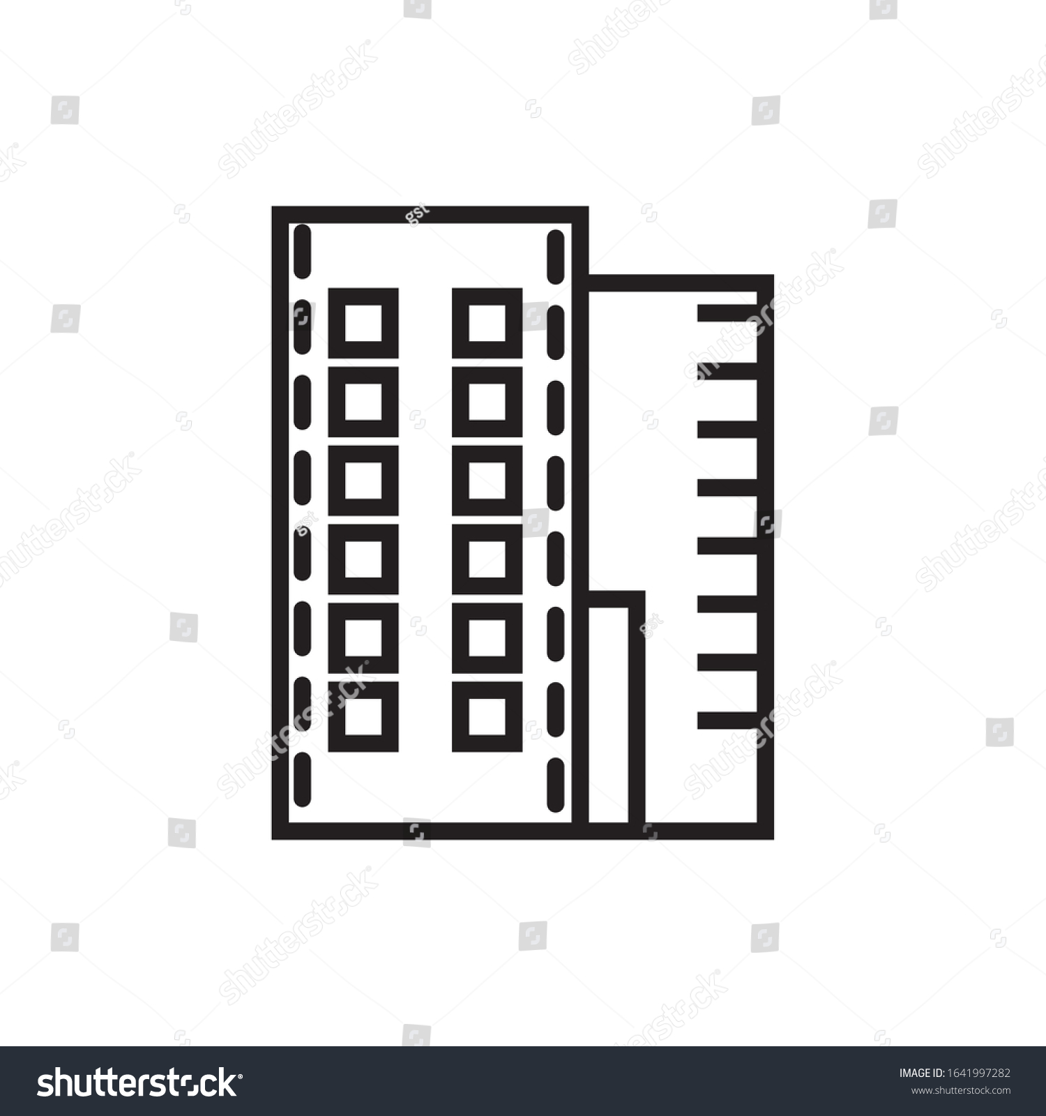 black buildings outline simple design clip art preview