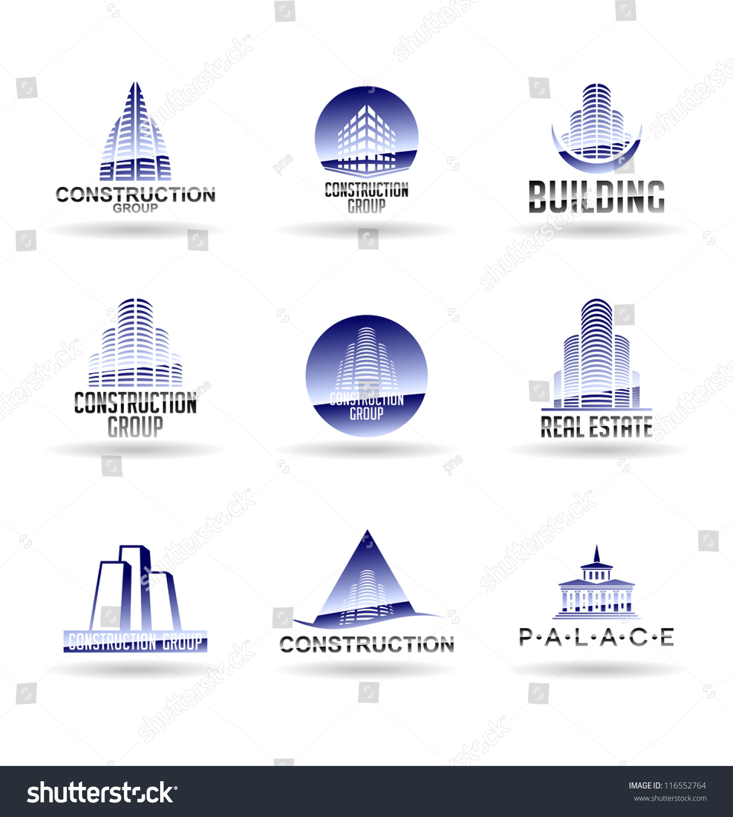 Building Icon Set. Construction And Real Estate. Vol 5. Stock Vector ...