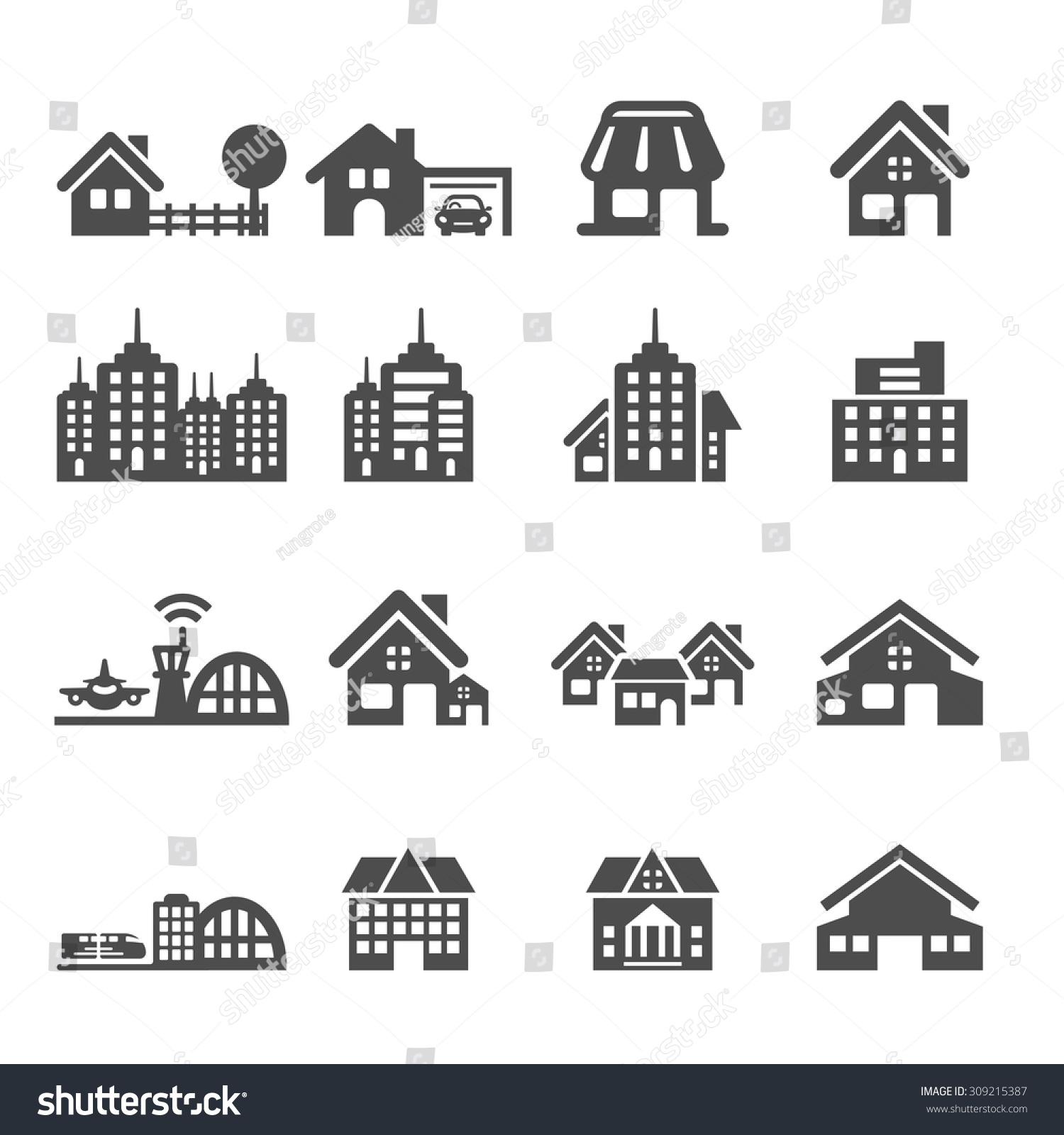 Building Icon Set 5, Vector Eps10. - 309215387 : Shutterstock