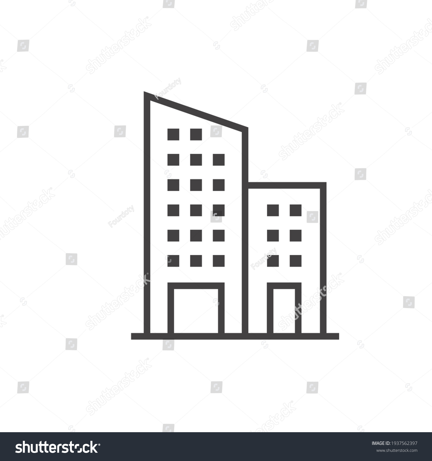 Building Line Icon Simple Outline Style Stock Vector (Royalty Free ...