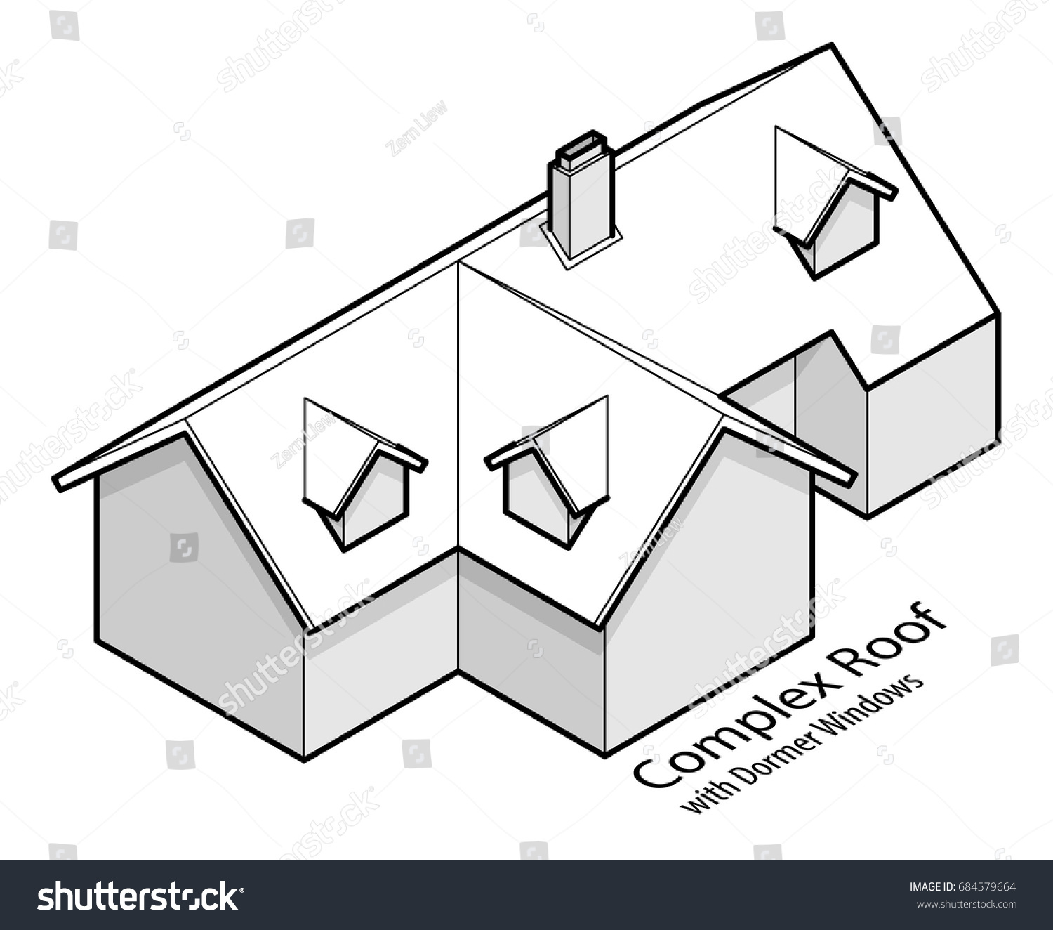 Building Roof Type Complex Hip Valley Stock Vector Royalty Free