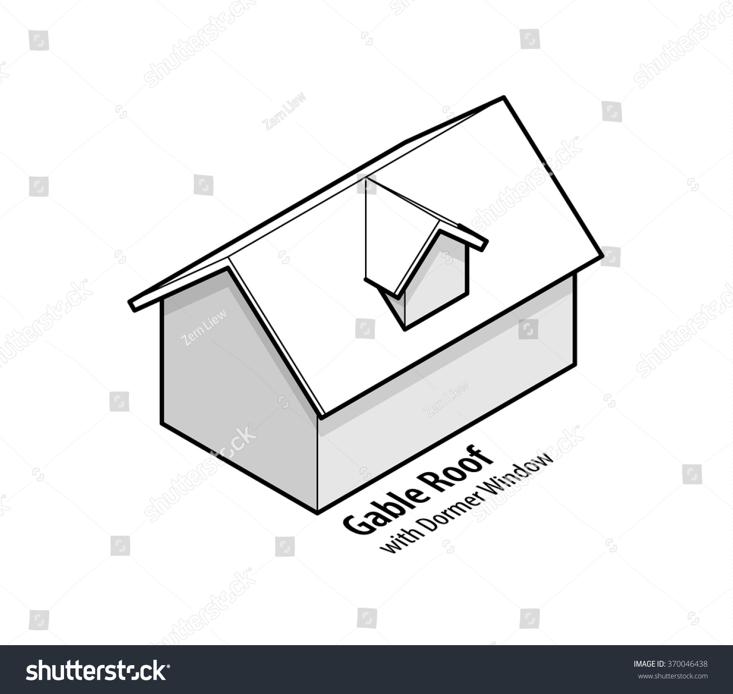 Building Roof Type Gable Roof Dormer Stock Vector Royalty Free