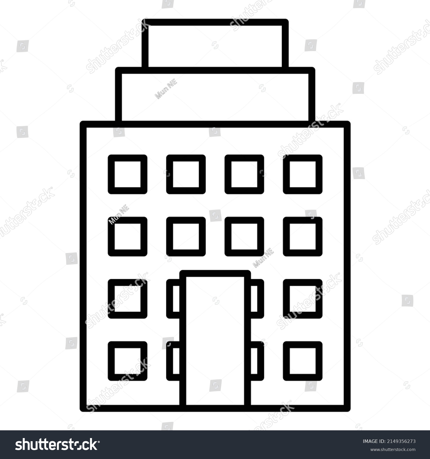 Building Simple Line Art Icon Stock Vector (Royalty Free) 2149356273 ...
