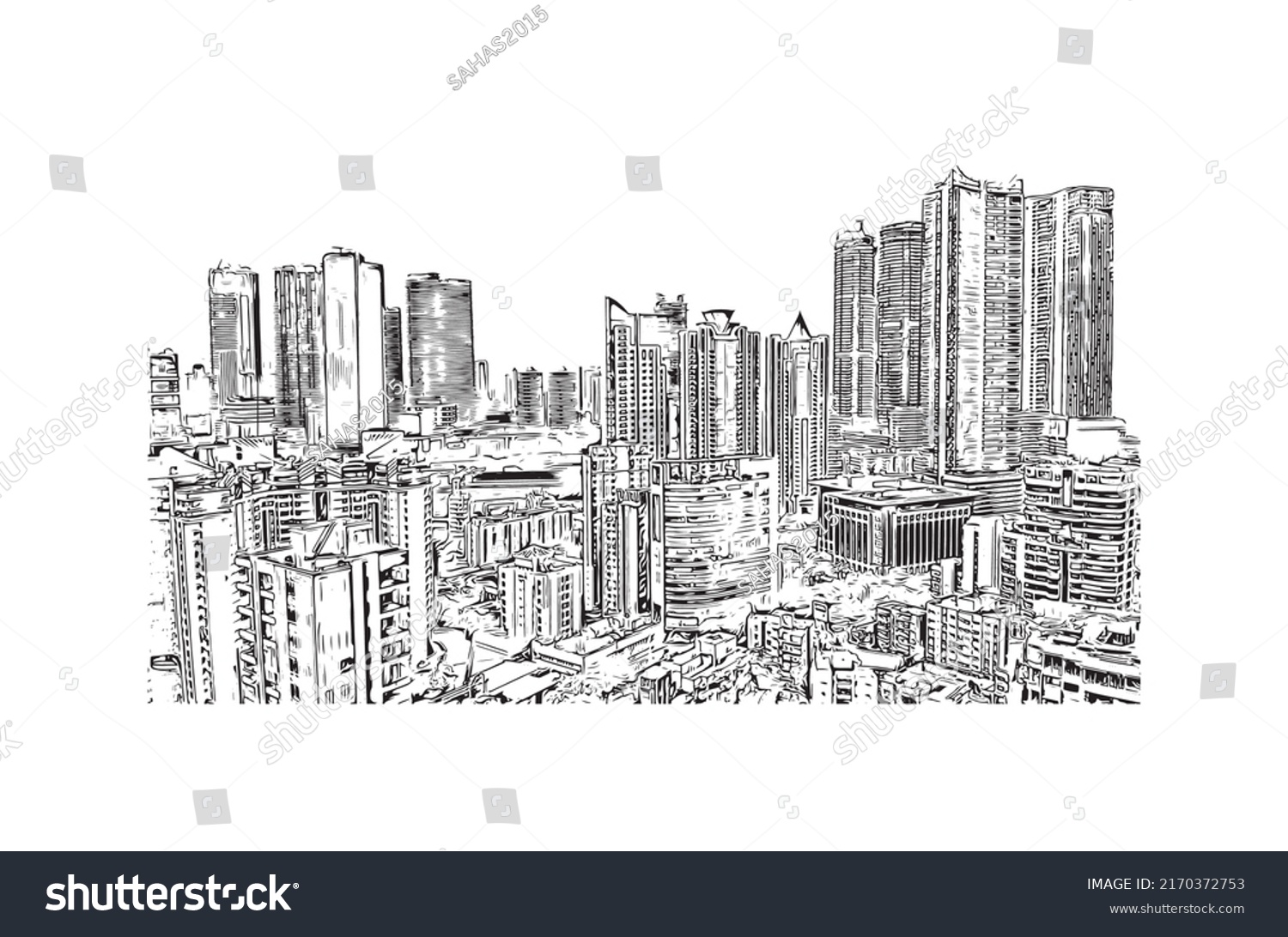 Building View Landmark Mumbai City India Stock Vector (Royalty Free ...