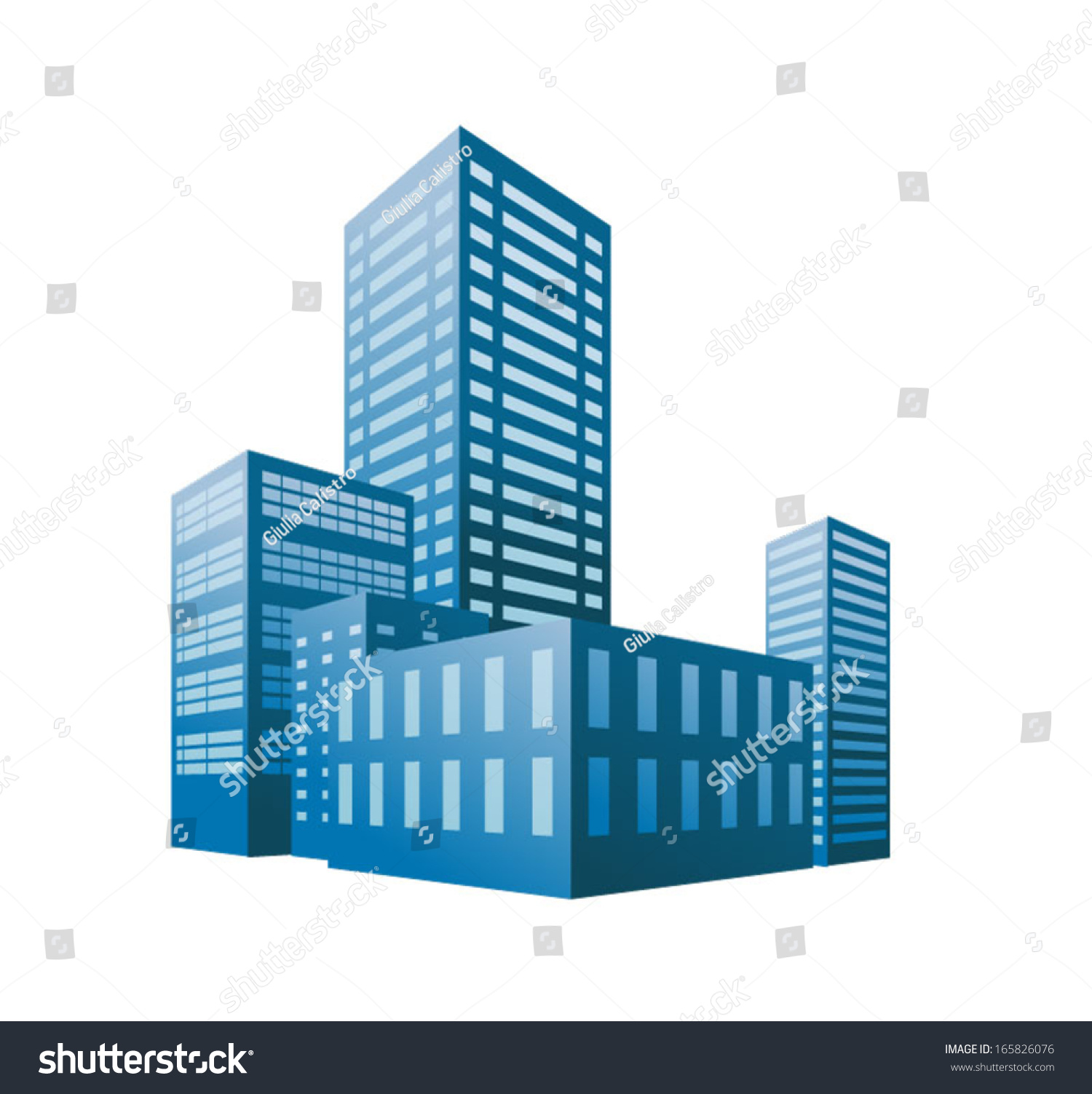 Buildings Perspective Stock Vector 165826076 - Shutterstock