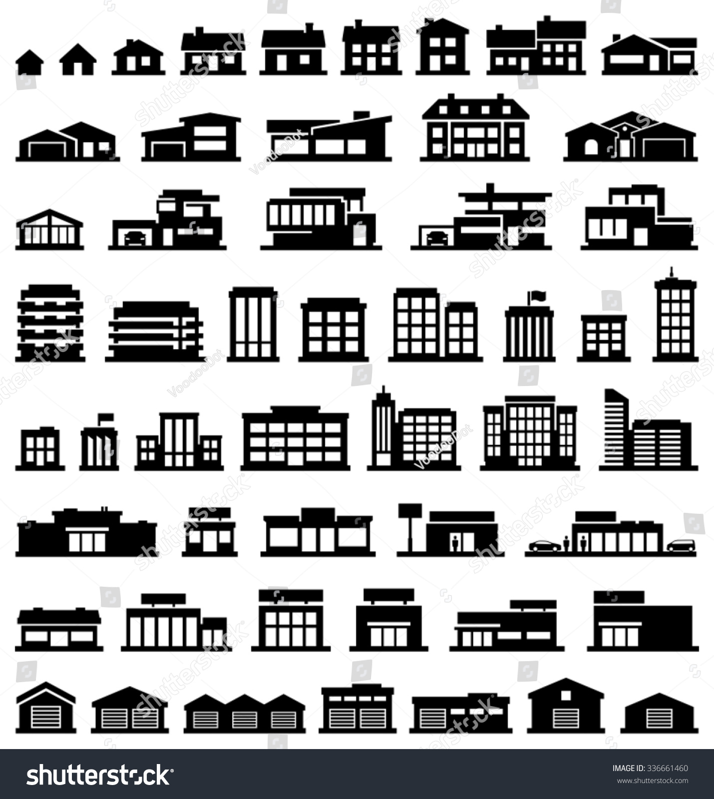 Buildings Vector Icons Set 336661460 Shutterstock