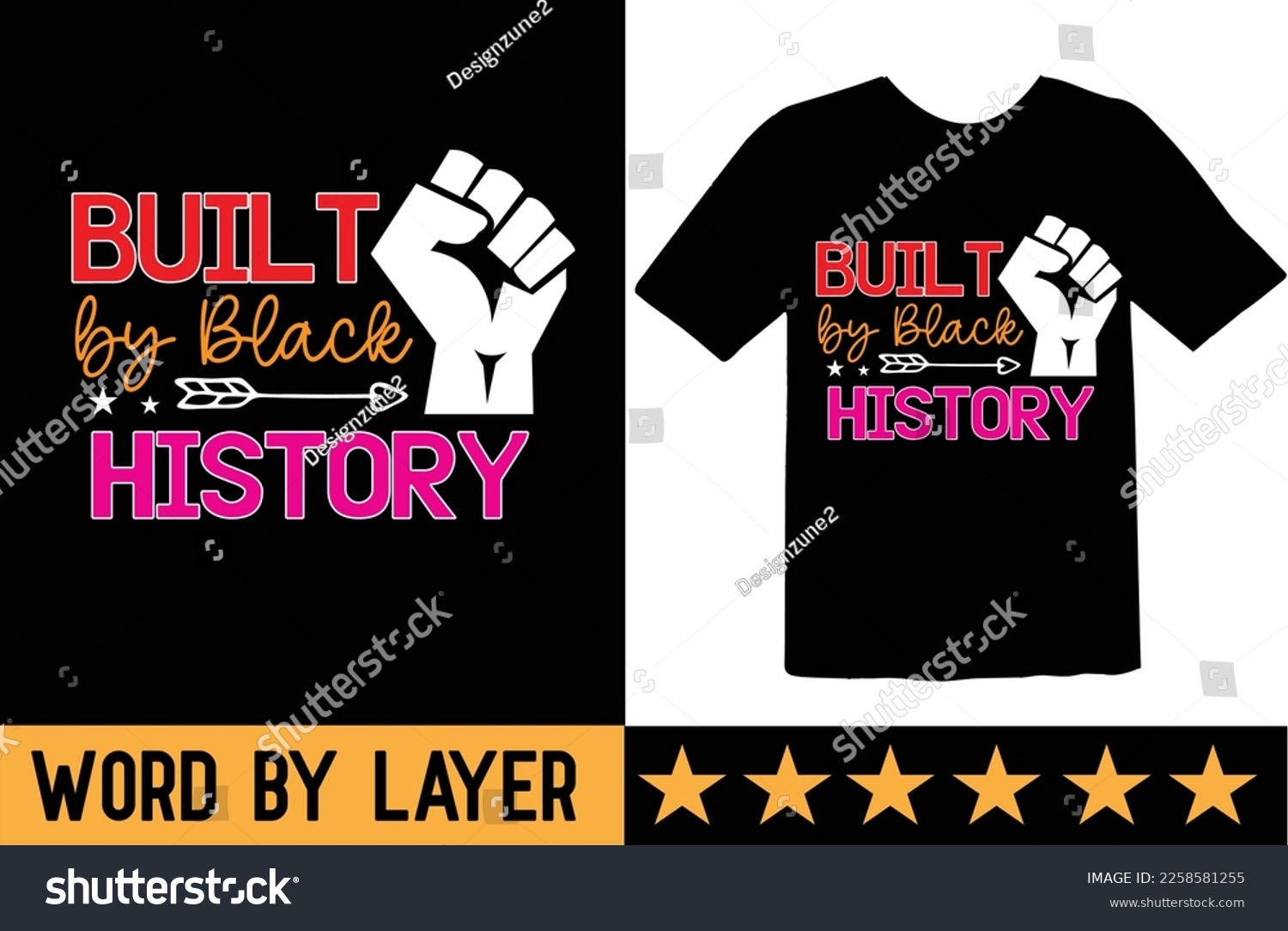 SVG of Built by Black History svg t shirt design svg