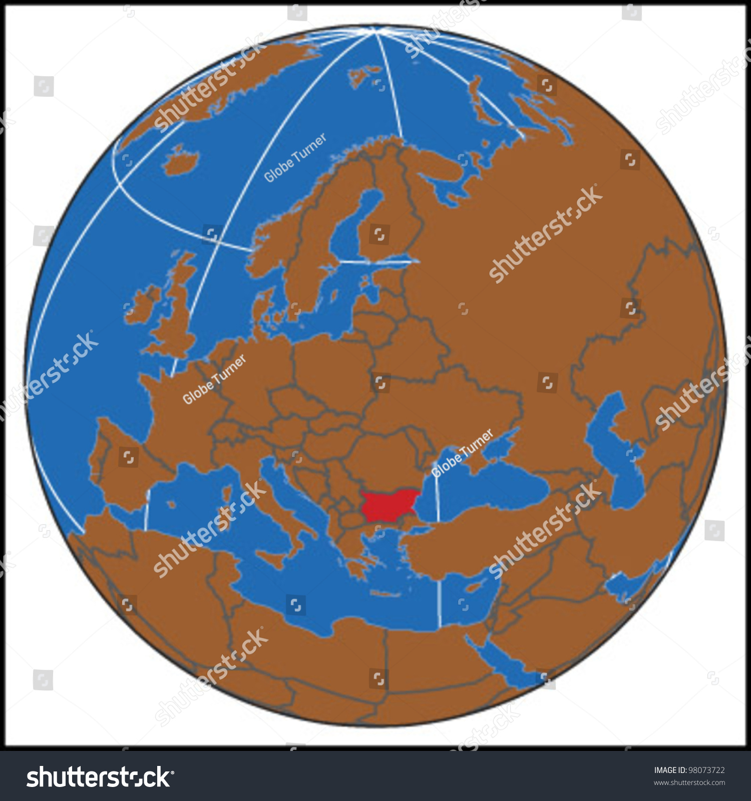 Bulgaria Locate Map Stock Vector Royalty Free