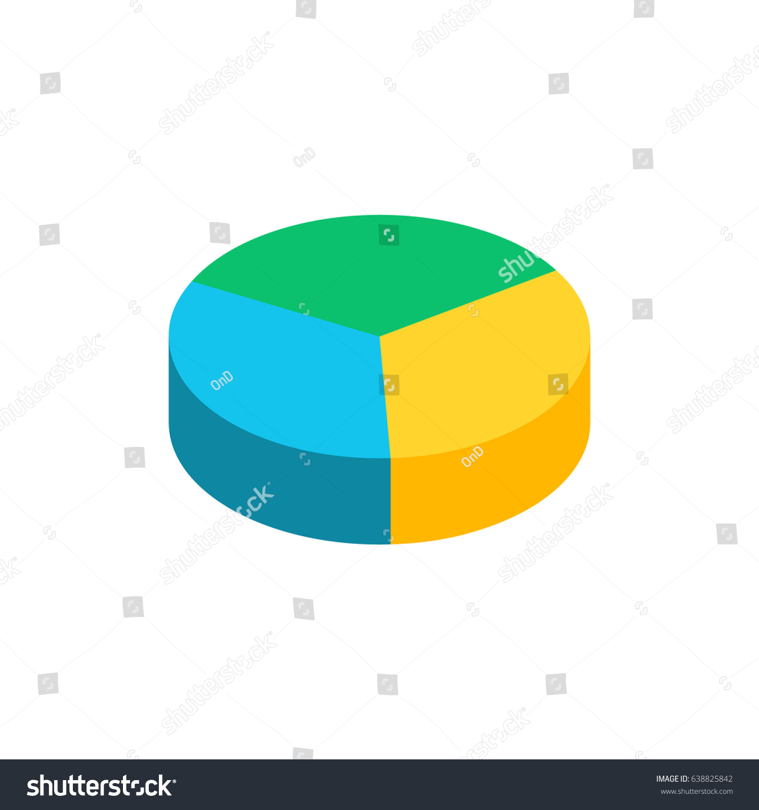 bulk isometric pie graph template realistic stock vector royalty