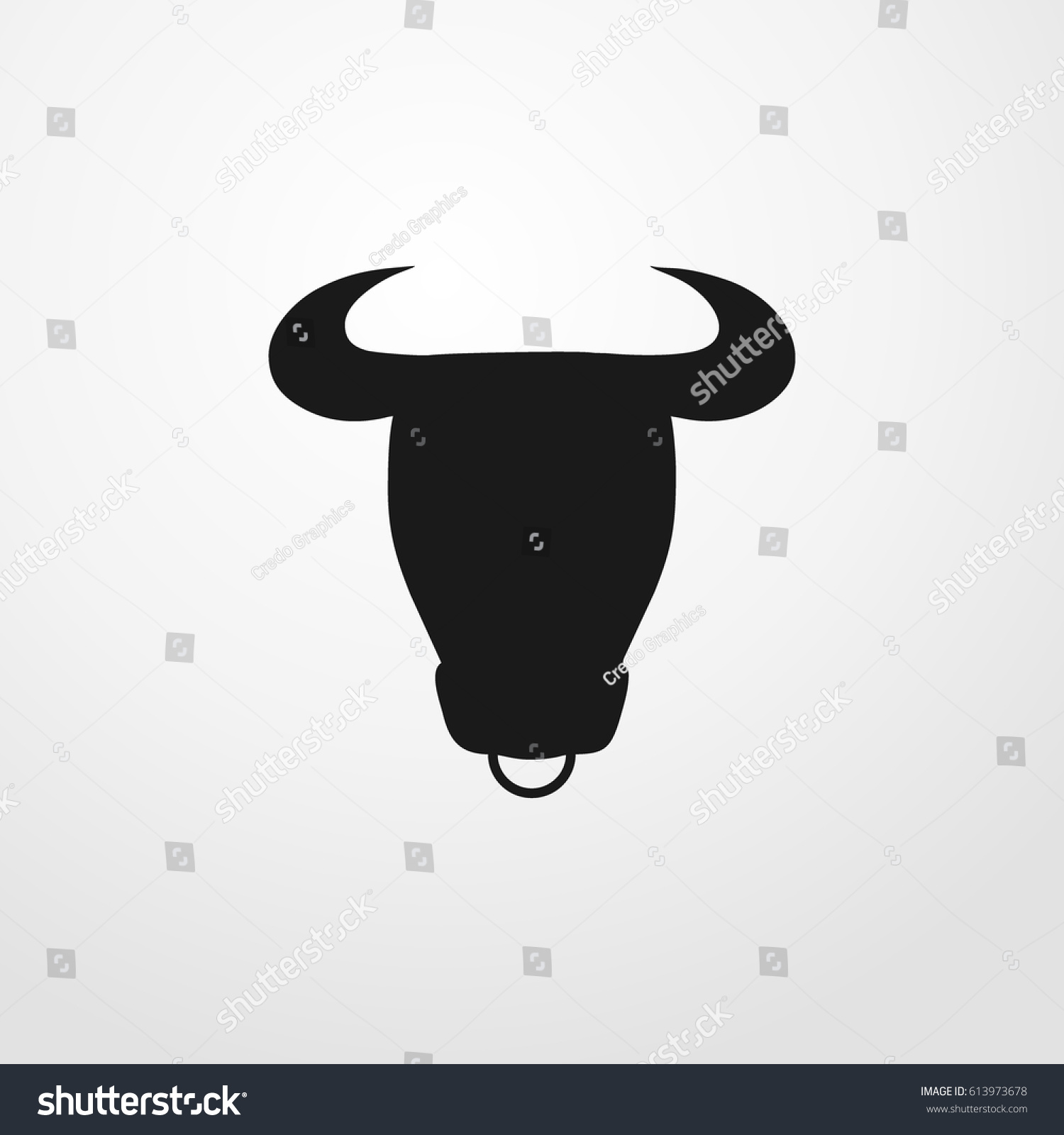 Bull Head Icon Vector Sign Symbol Stock Vector 613973678 - Shutterstock