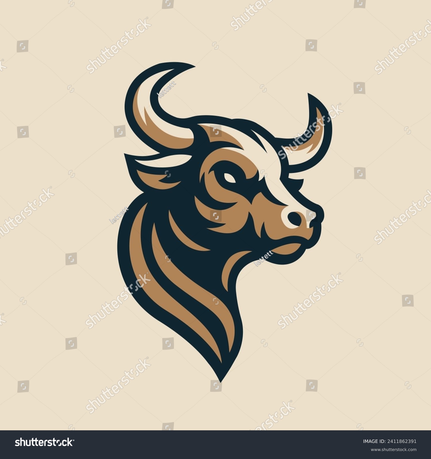 SVG of Bull head logo design. Creative bull horns symbol. Vector illustration.  svg