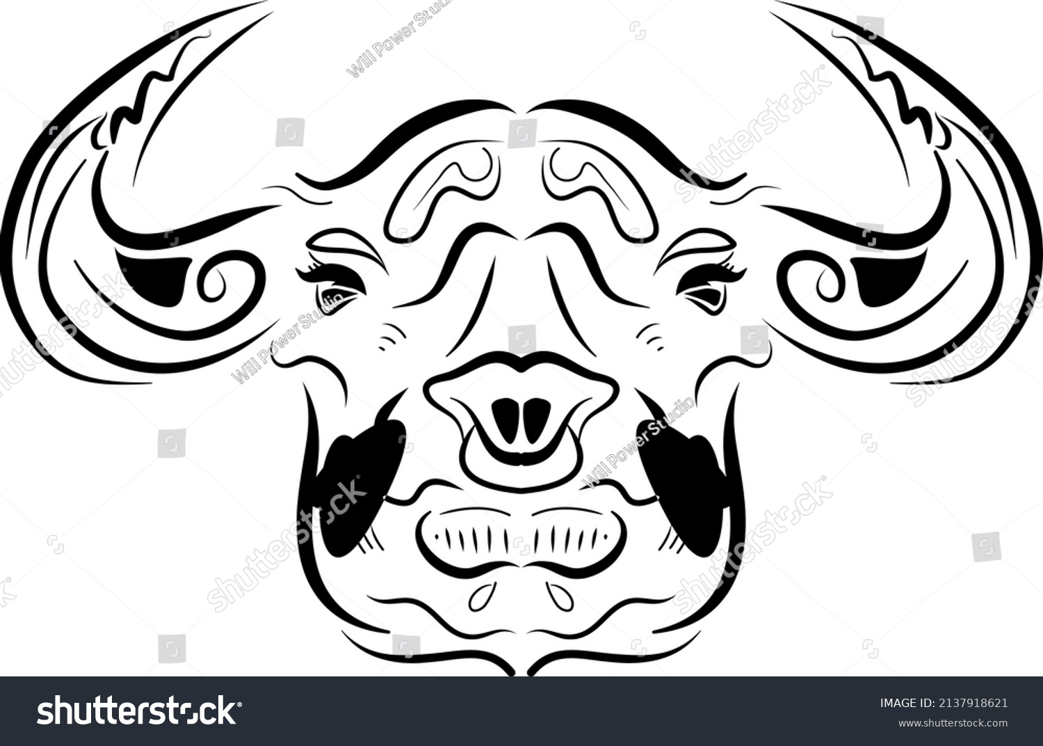 Bull Head Tribal Tattoo Tribal Black Stock Vector (Royalty Free ...