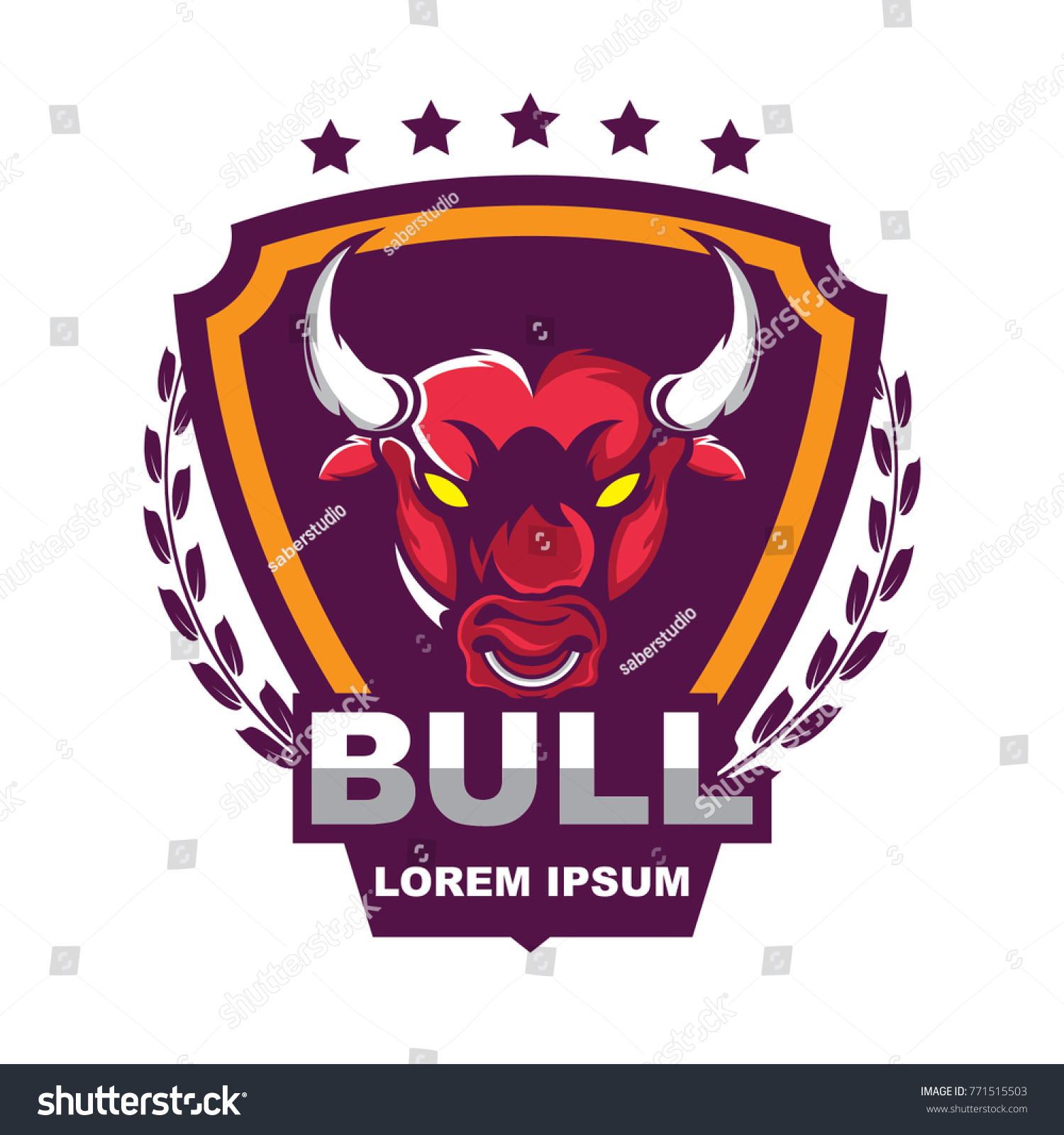 Bull Logo Design Template Stock Vector Royalty Free 771515503