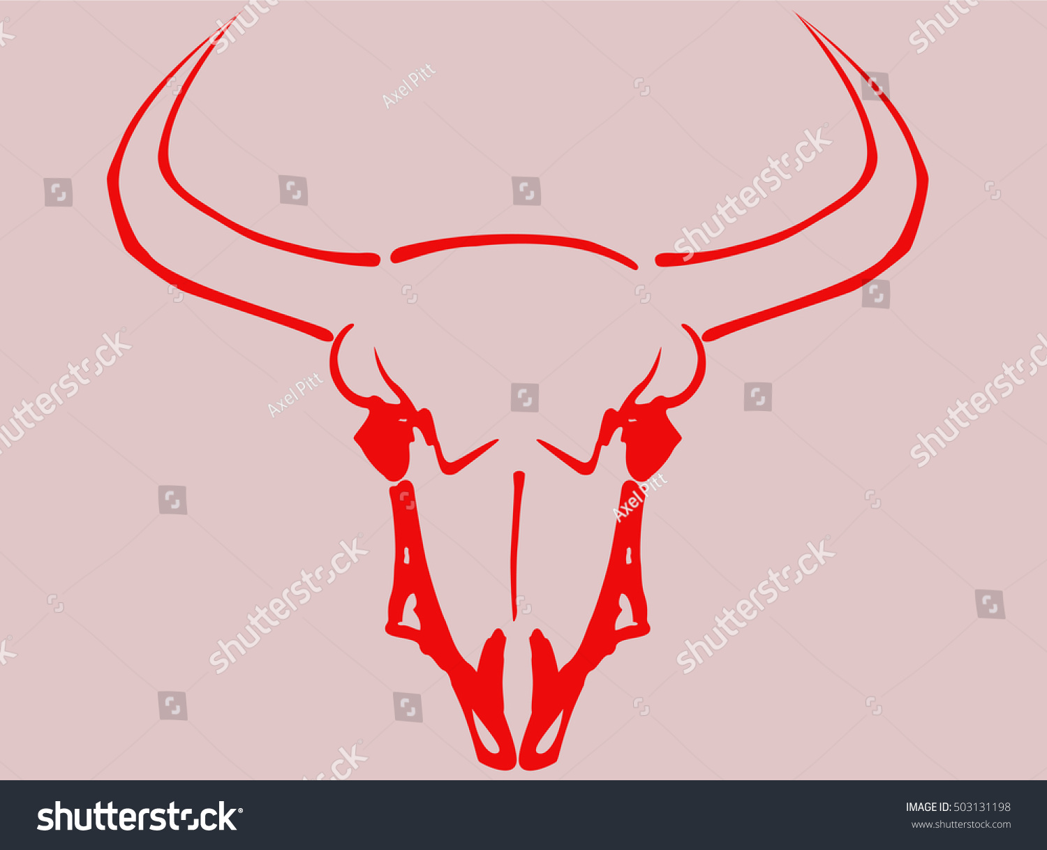 Bull Skull In Sketch Style Stock Vector Illustration 503131198